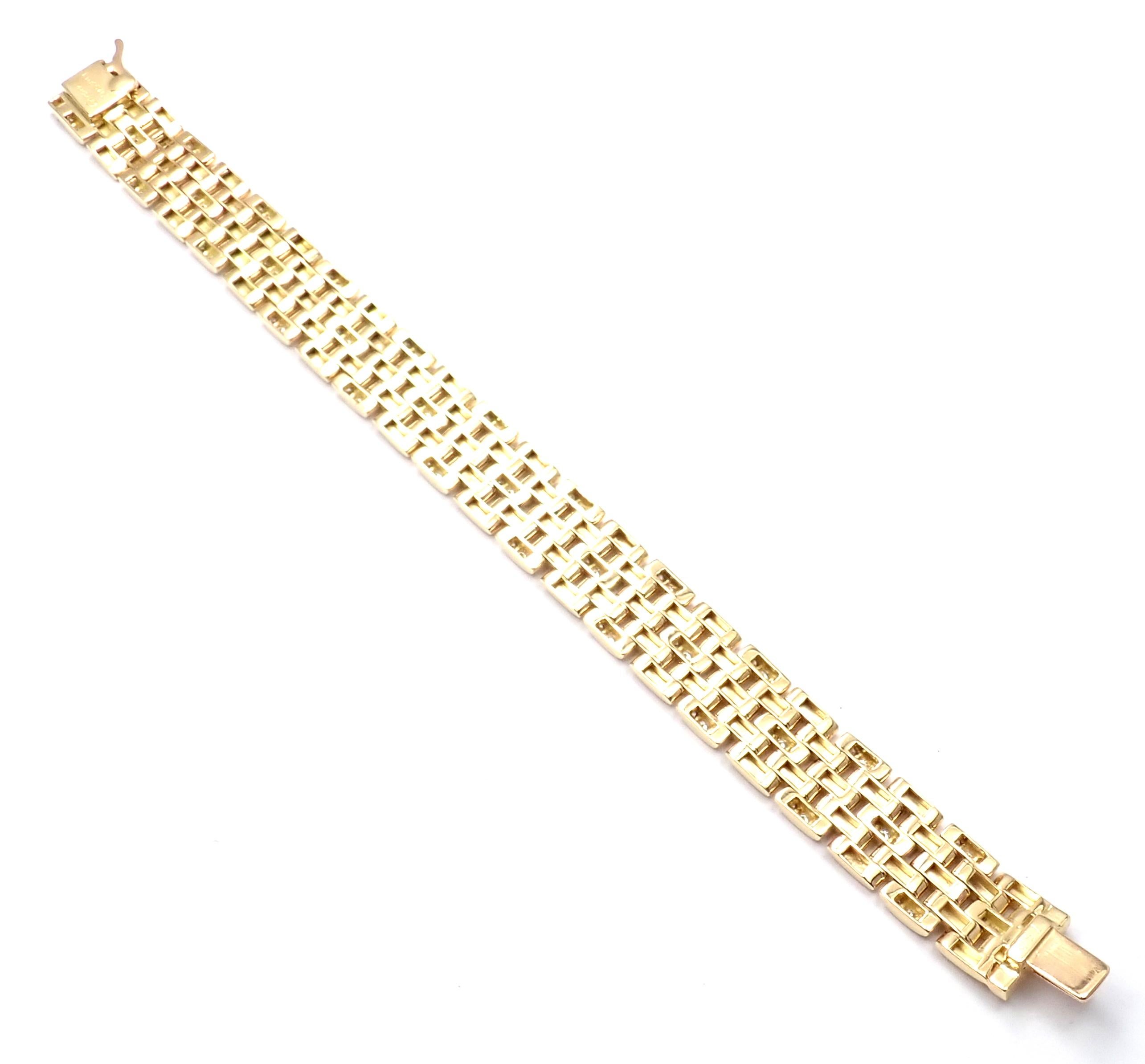 Brilliant Cut Cartier Maillon Panthere Diamond Five-Row Link Gold Bracelet