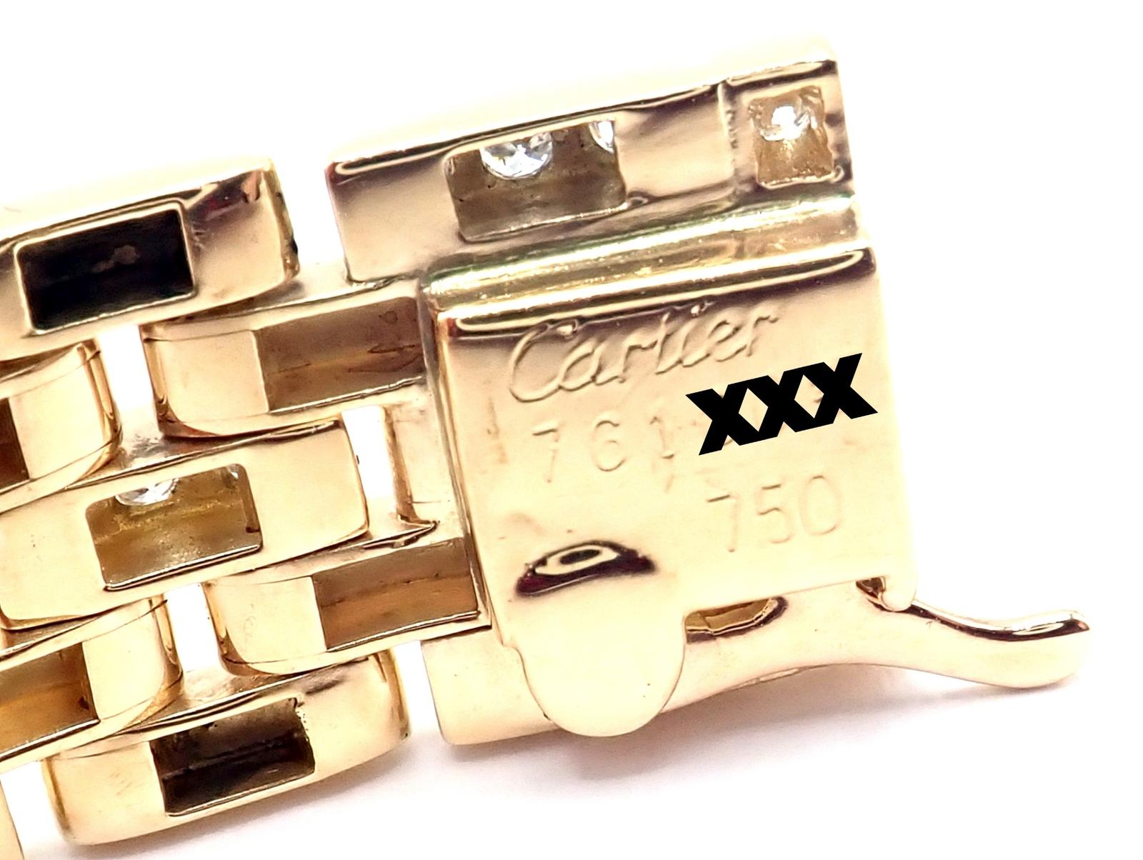 Cartier Bracelet maillon panthère en or à cinq rangées de diamants Unisexe en vente