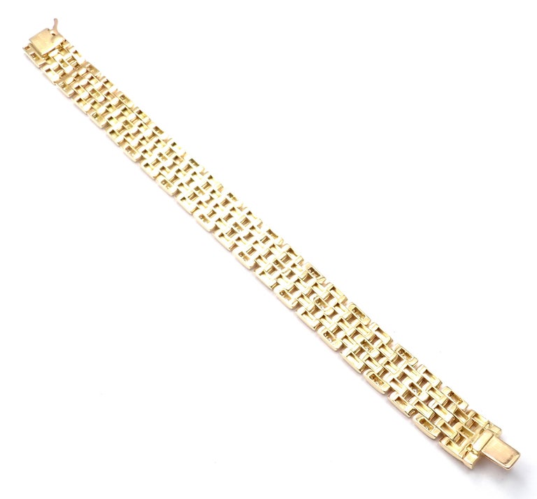 Cartier Maillon Panthere Diamond Five-Row Link Gold Bracelet at 1stDibs ...