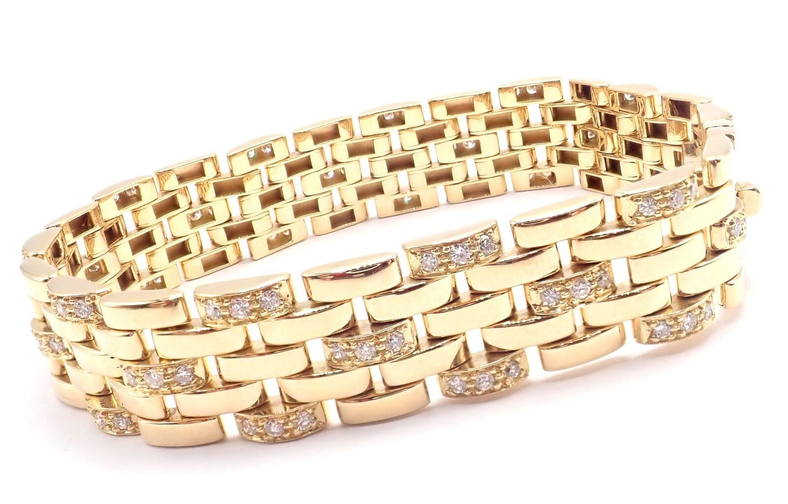 Cartier Maillon Panthere Diamond Five-Row Link Gold Bracelet 1