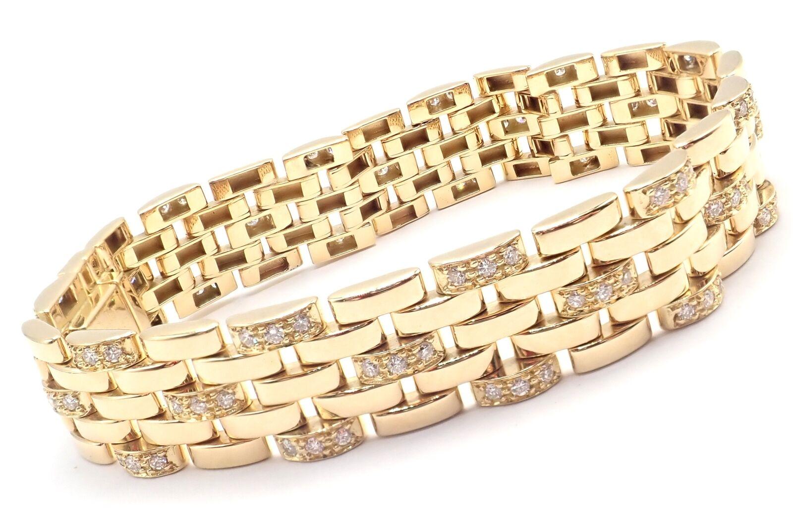 Cartier Maillon Panthere Diamond Five-Row Link Gold Bracelet 3