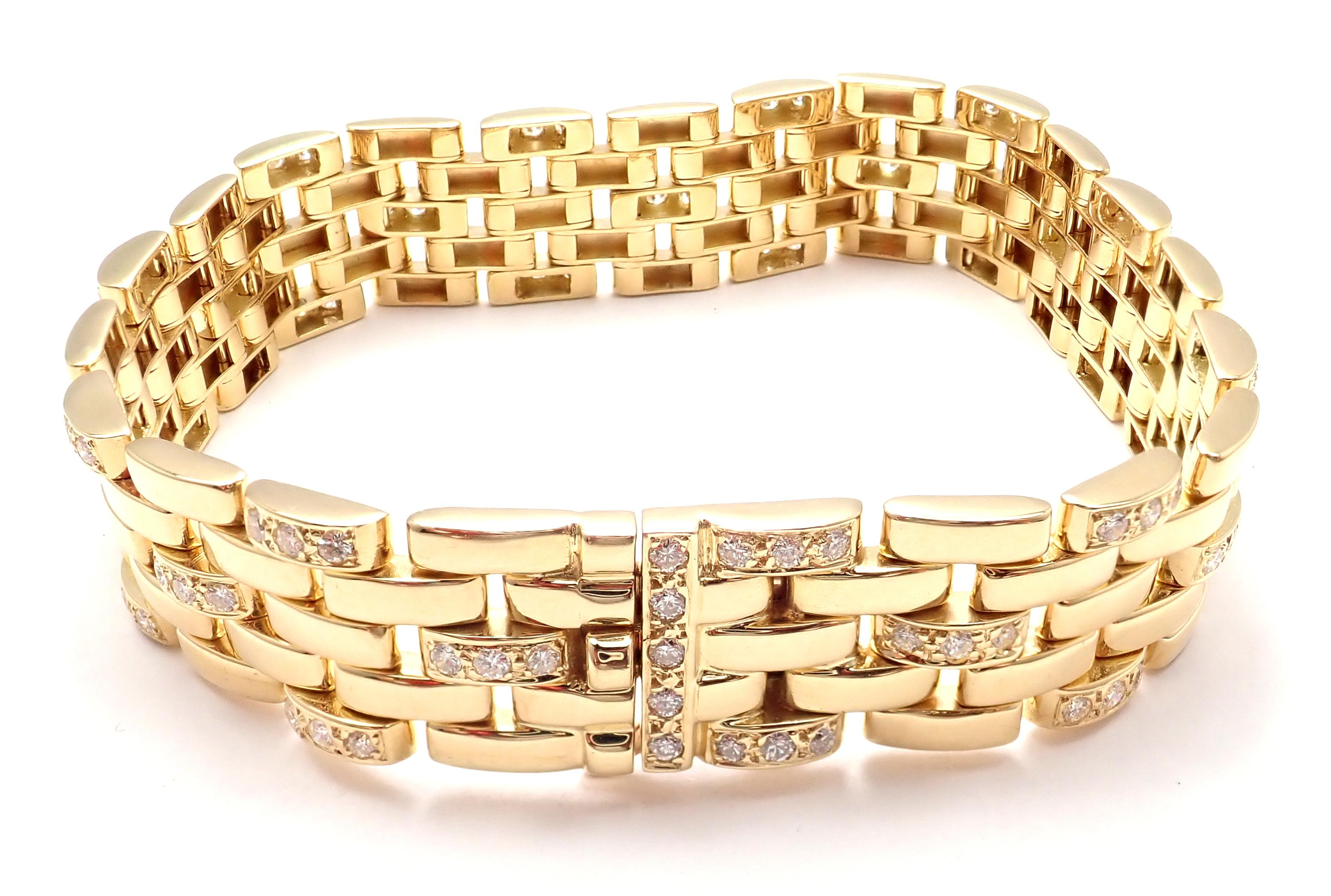 Cartier Maillon Panthere Diamond Five-Row Link Gold Bracelet 1
