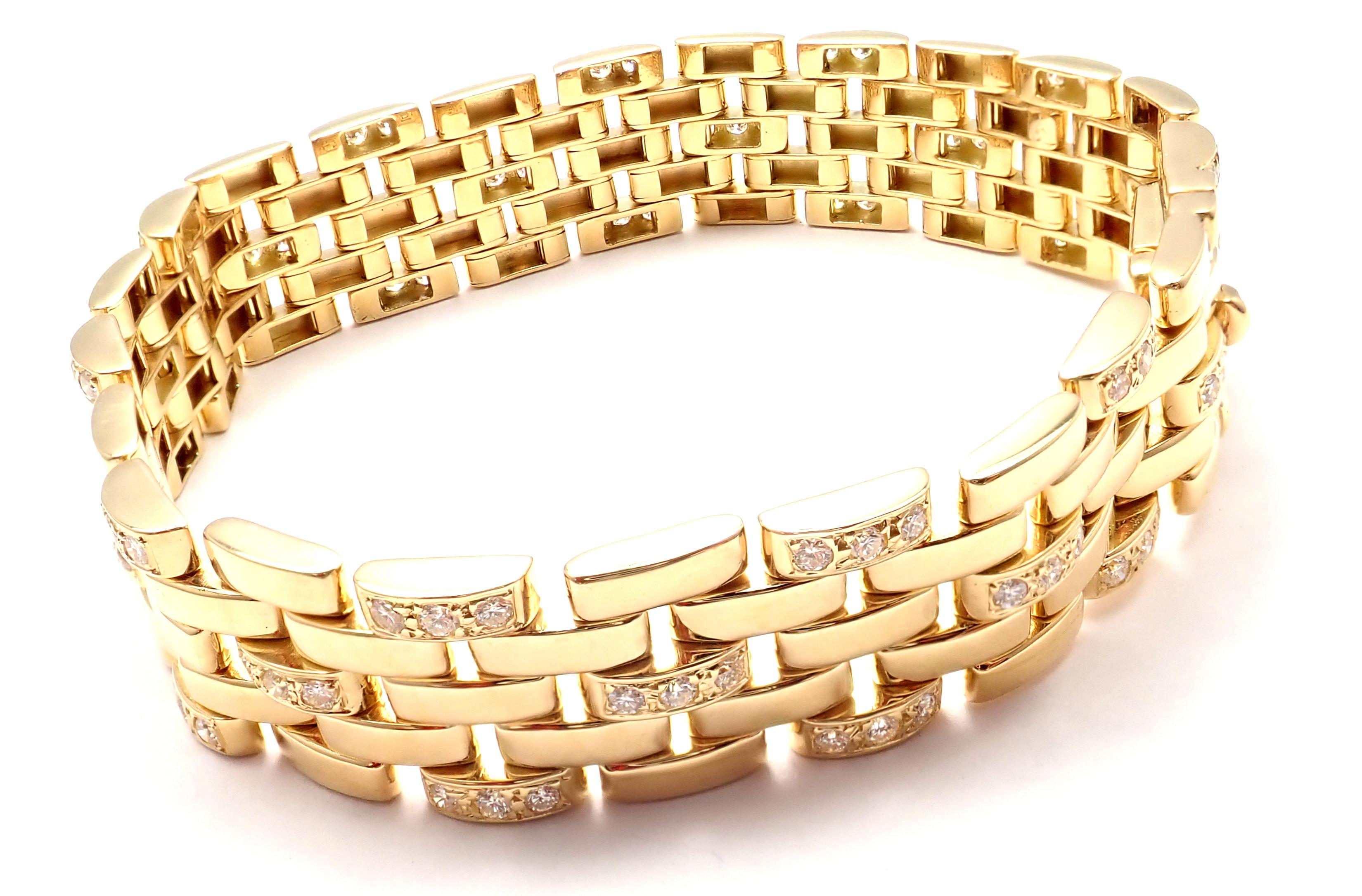 Cartier Maillon Panthere Diamond Five-Row Link Gold Bracelet 2