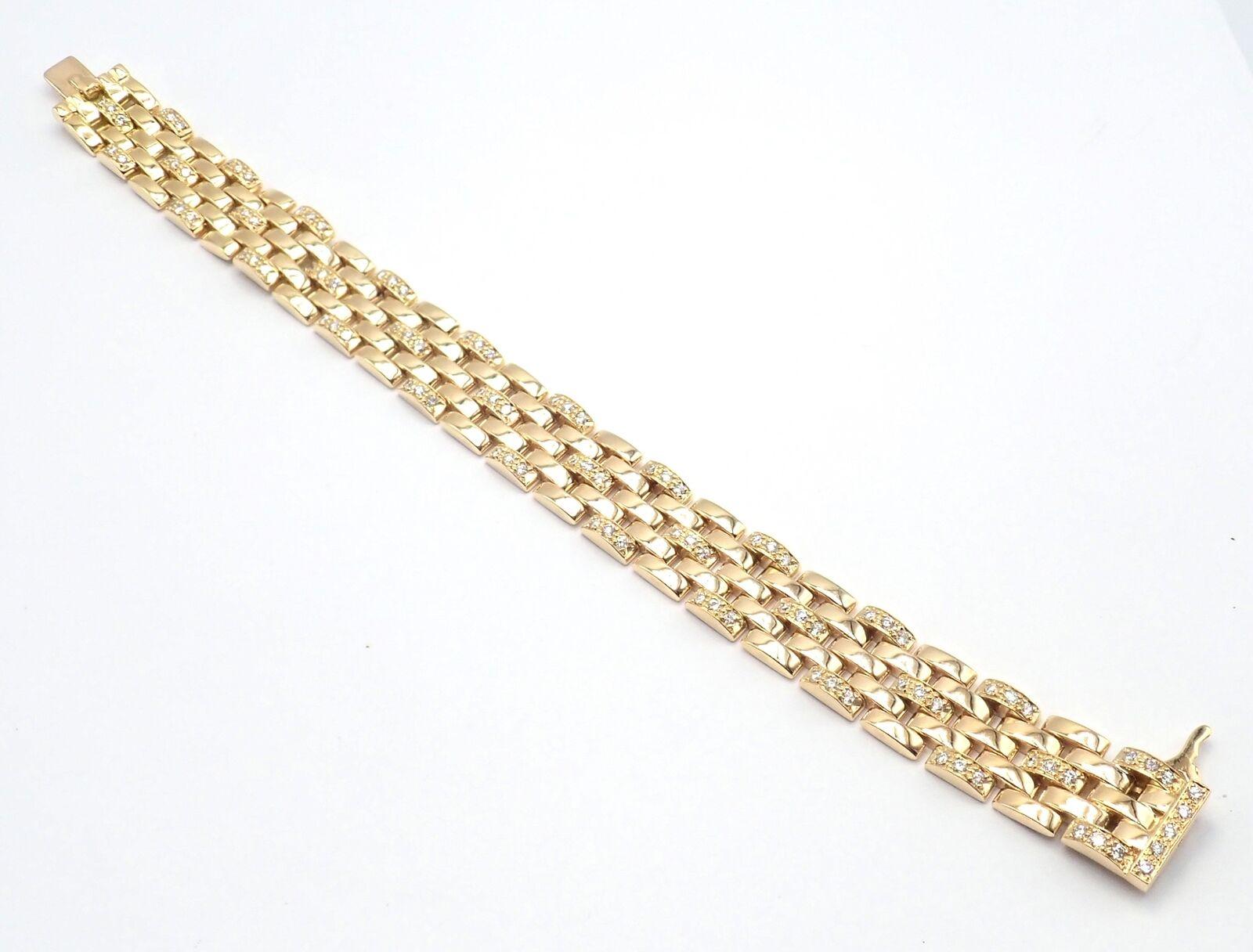 Cartier Maillon Panthere Diamond Five-Row Link Gold Bracelet 4
