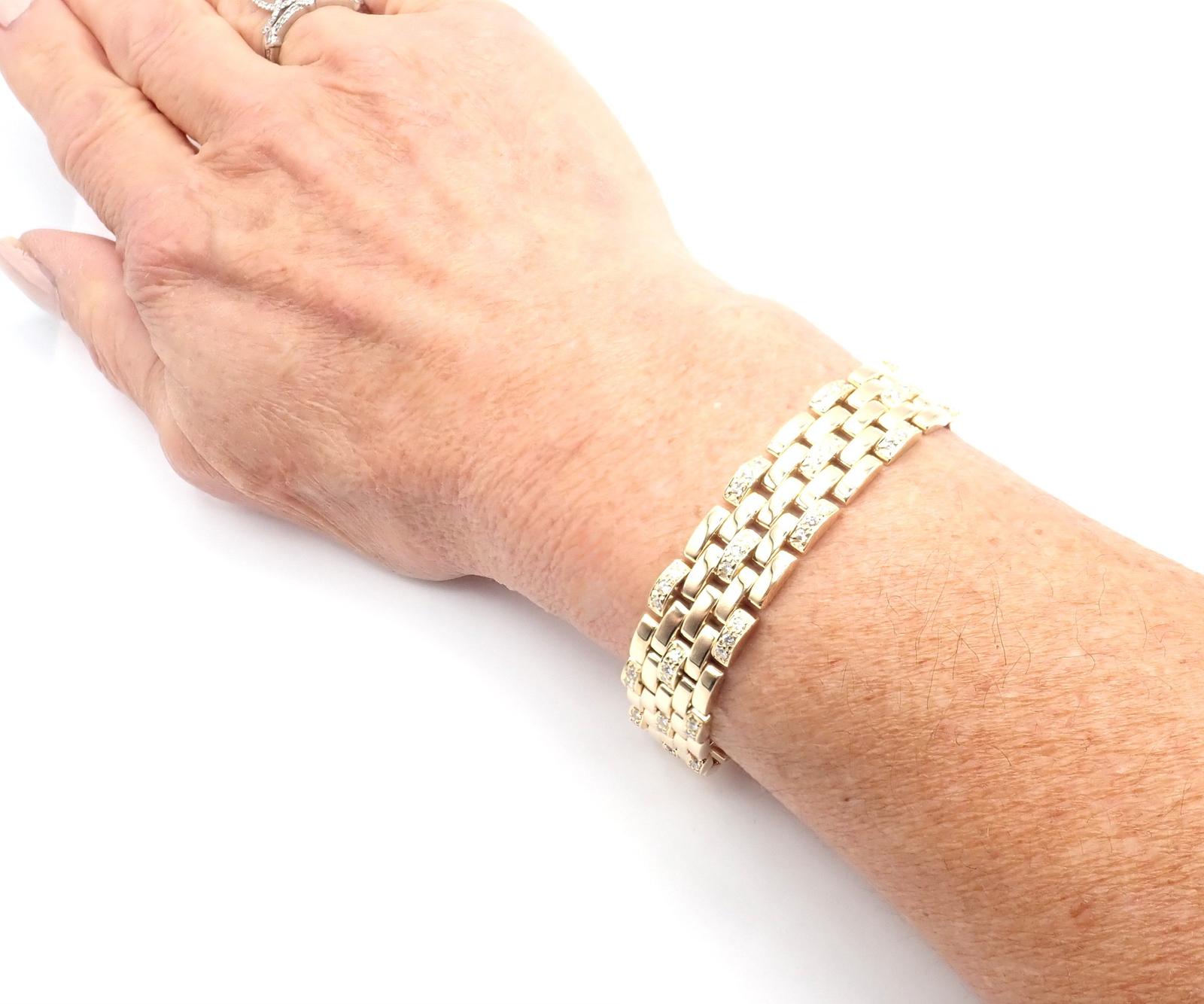 Cartier Bracelet maillon panthère en or à cinq rangées de diamants en vente 4