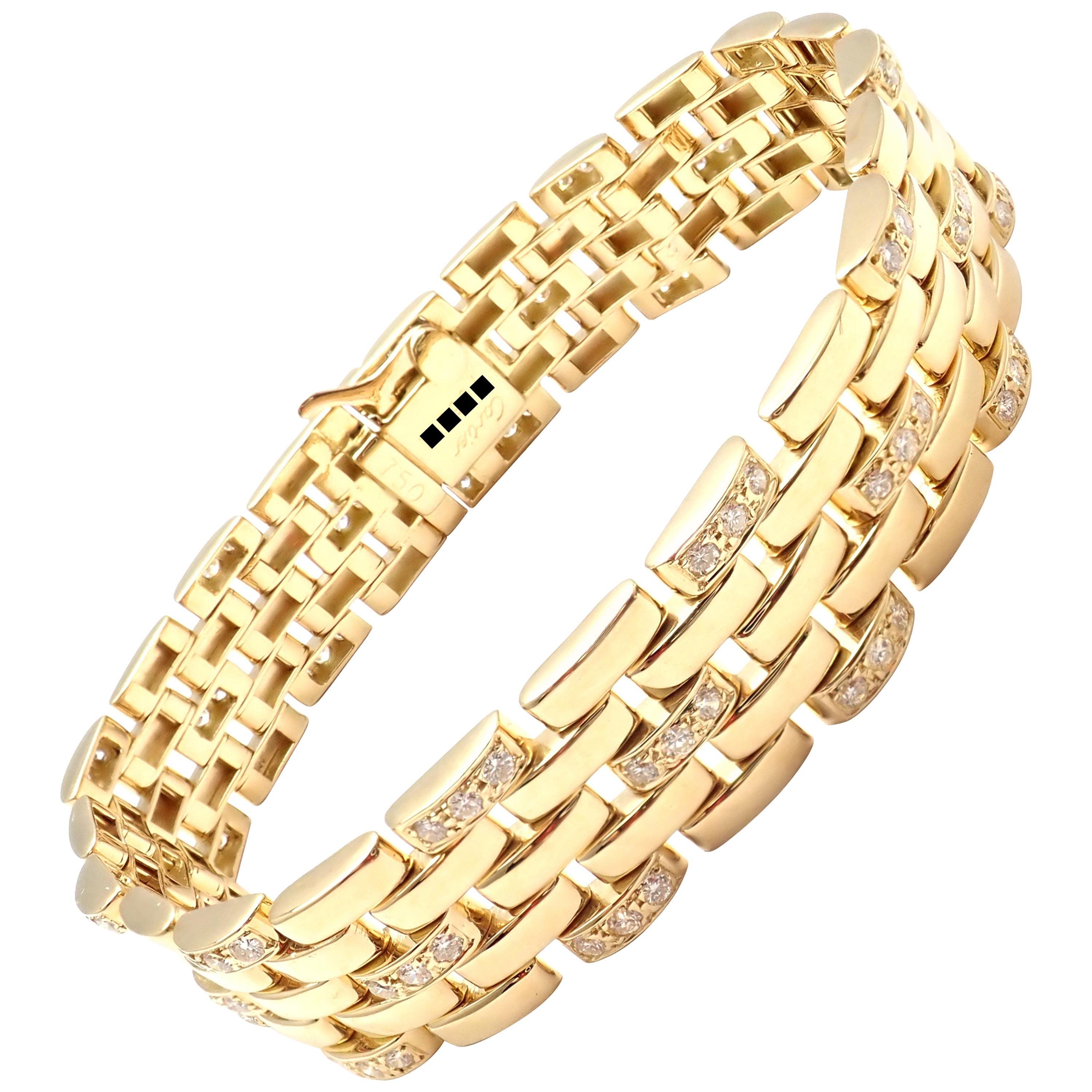 cartier maillon panthere five row yellow gold necklace