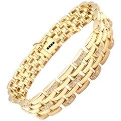 Cartier Maillon Panthere Diamond Five-Row Link Gold Bracelet