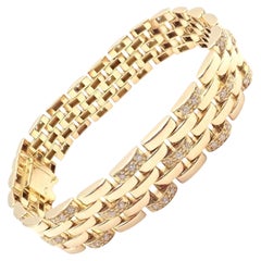 Cartier Maillon Panthere Diamond Five-Row Link Gold Bracelet