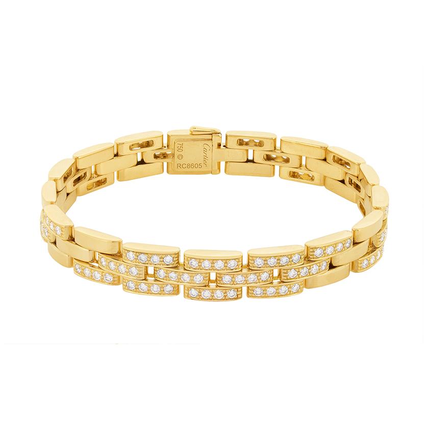 Brilliant Cut Cartier ‘Maillon Panthere’ Diamond Link Bracelet