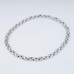 Cartier Maillon Panthere Diamond Necklace 3 Rows 18K White Gold - Circa 1996
