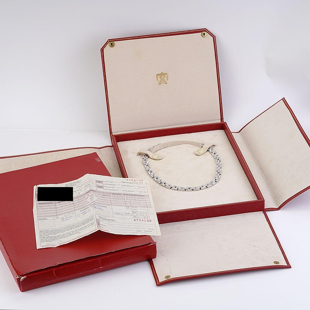 Collier Cartier Maillon Panthère Diamants 3 Rows Or Blanc 18K - Circa 1996 Pour femmes en vente