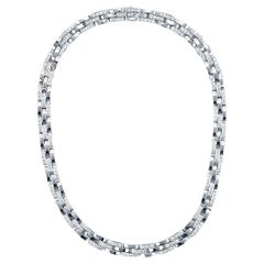 Cartier Maillon Panthere Diamond Necklace 3 Rows 18K White Gold - Circa 1996