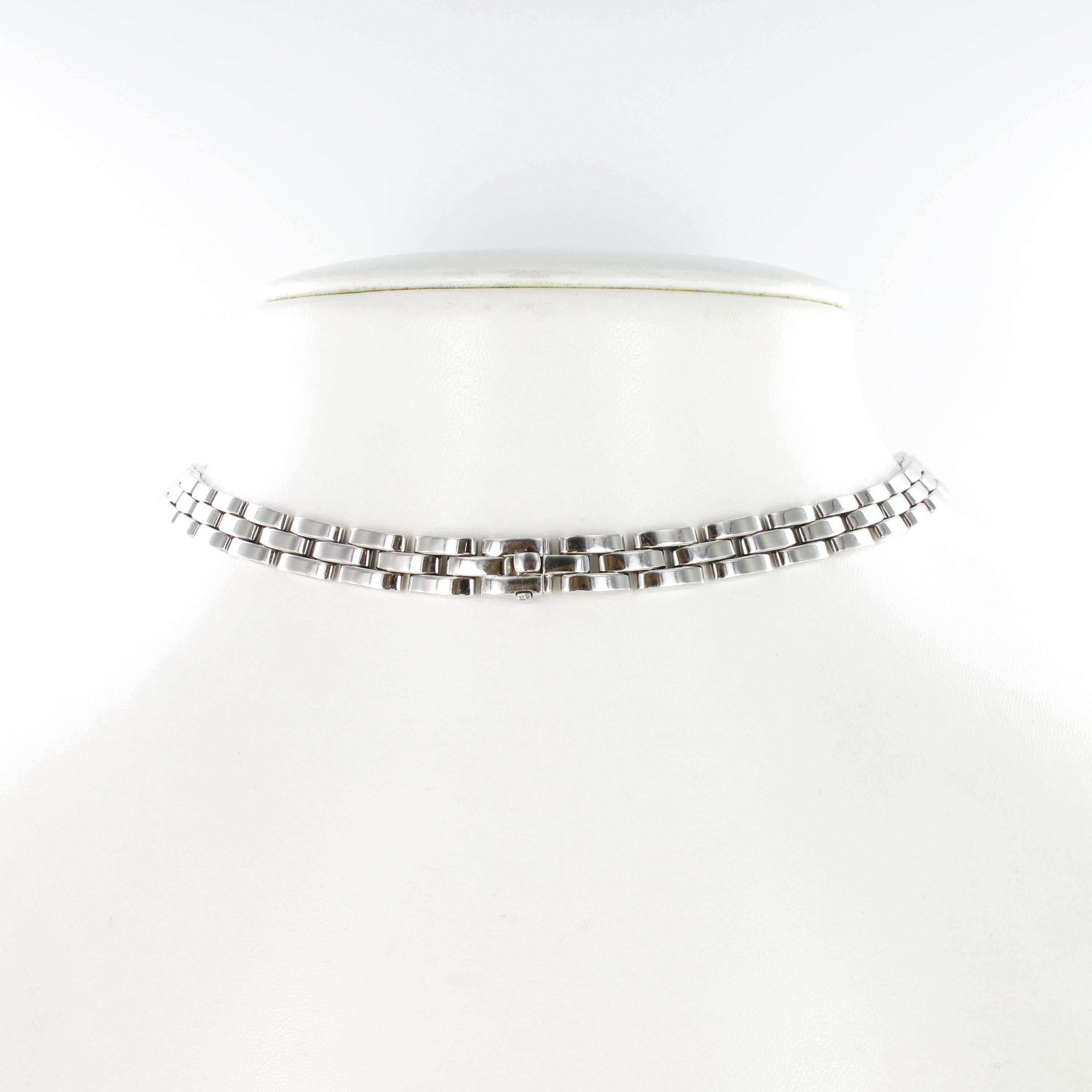 Women's or Men's Cartier Maillon Panthère Diamond Necklace in 18 Karat White Gold