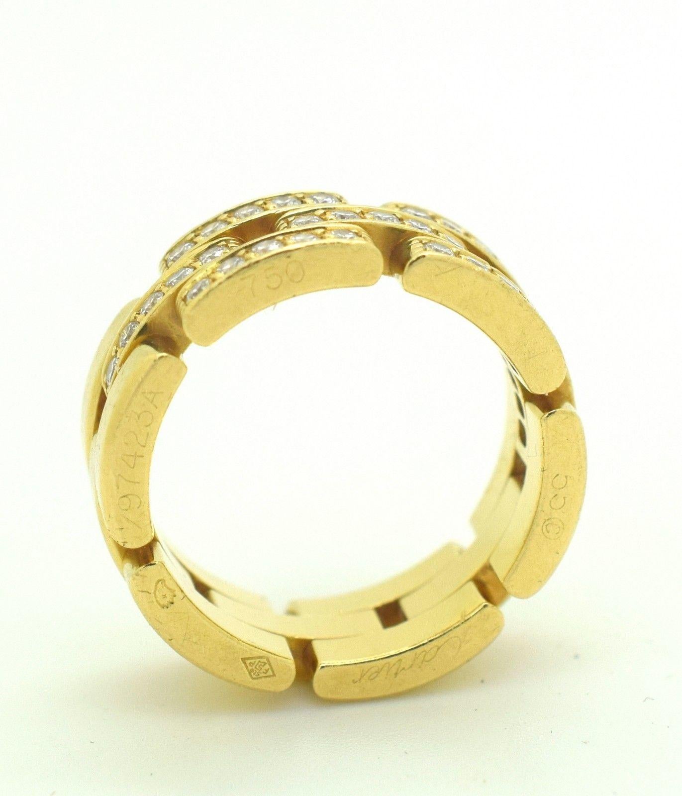 Modern Cartier Maillon Panthère Diamond Ring 18 Karat Yellow Gold