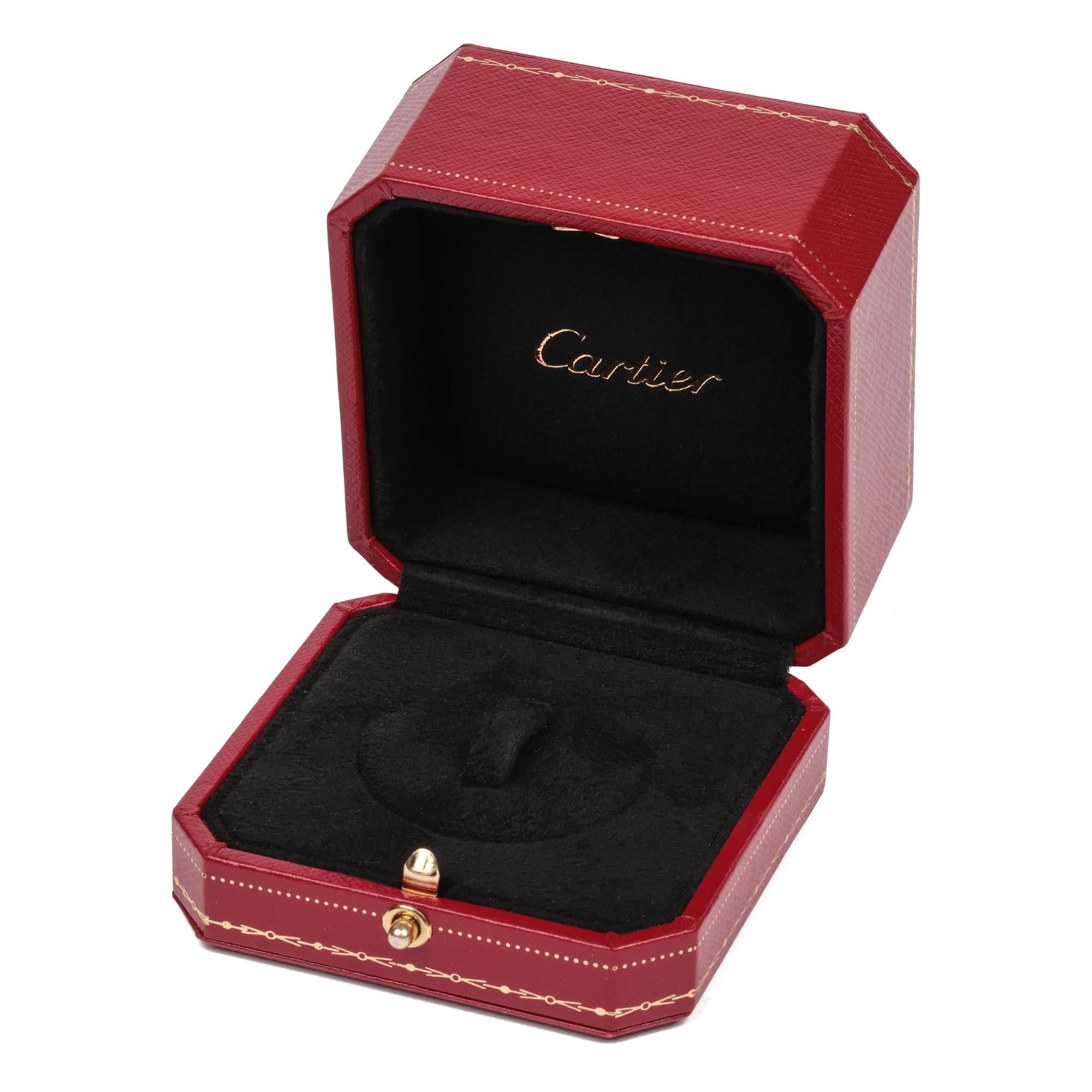 Round Cut Cartier Diamond Set 18ct Yellow Gold Maillon Ring For Sale