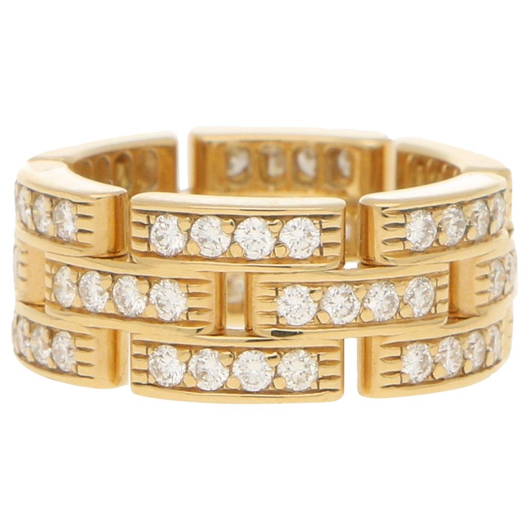 Cartier Maillon Panthere Diamond Ring in 18 Karat Yellow Gold