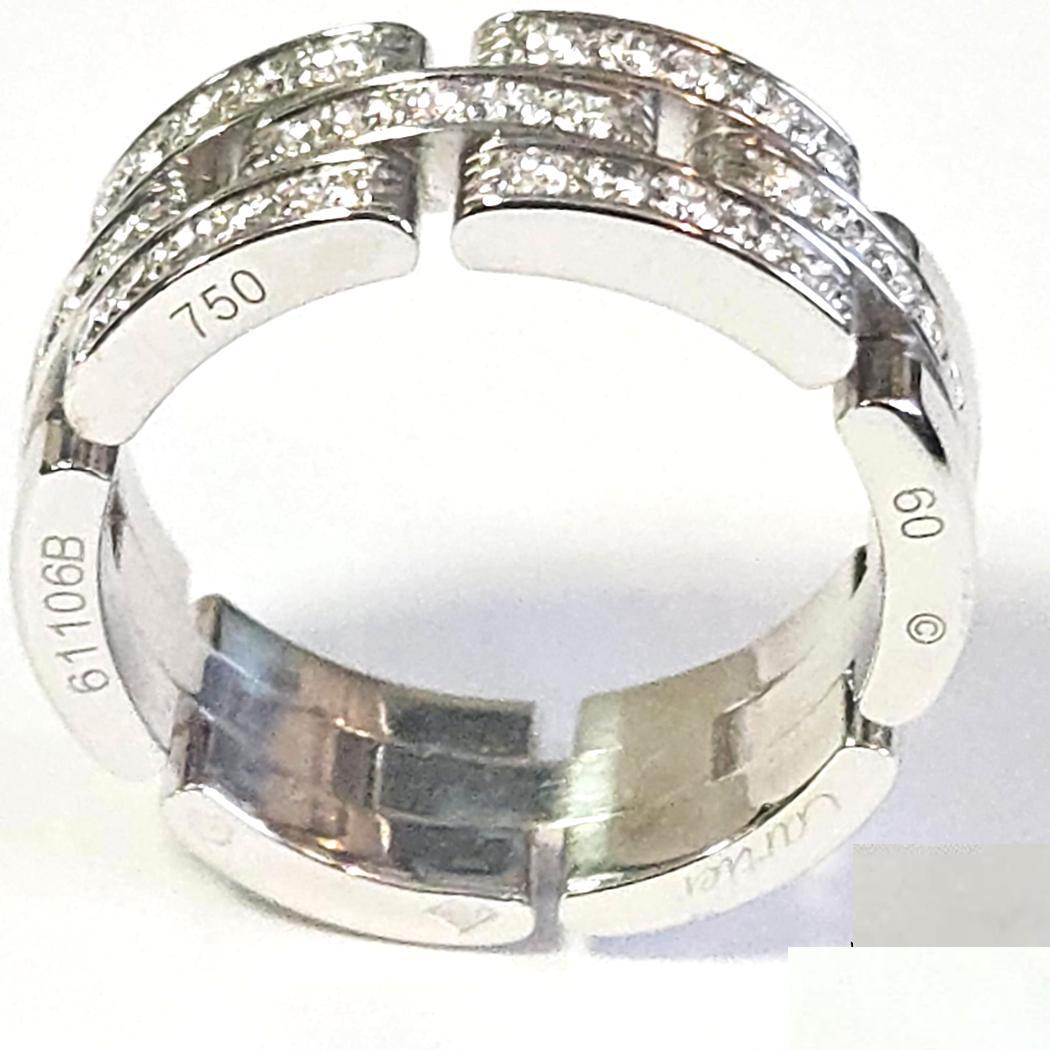 Anello con diamante Cartier Maillon Panthère in oro bianco 18 carati, 0.85ct, misura 8.5, 14.3g

Descrizione:
Questo squisito anello con diamanti Cartier Maillon Panthère è una lussuosa dichiarazione di eleganza e maestria senza tempo. Realizzato in