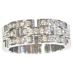 Cartier Maillon Panthère Diamond Ring in 18k White Gold, 0.85ct, Size 8.5, 14.3g
