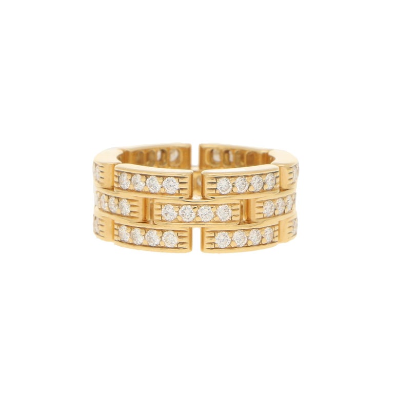 Cartier Maillon Panthere Diamond Ring in 18 Karat Yellow Gold at 1stDibs
