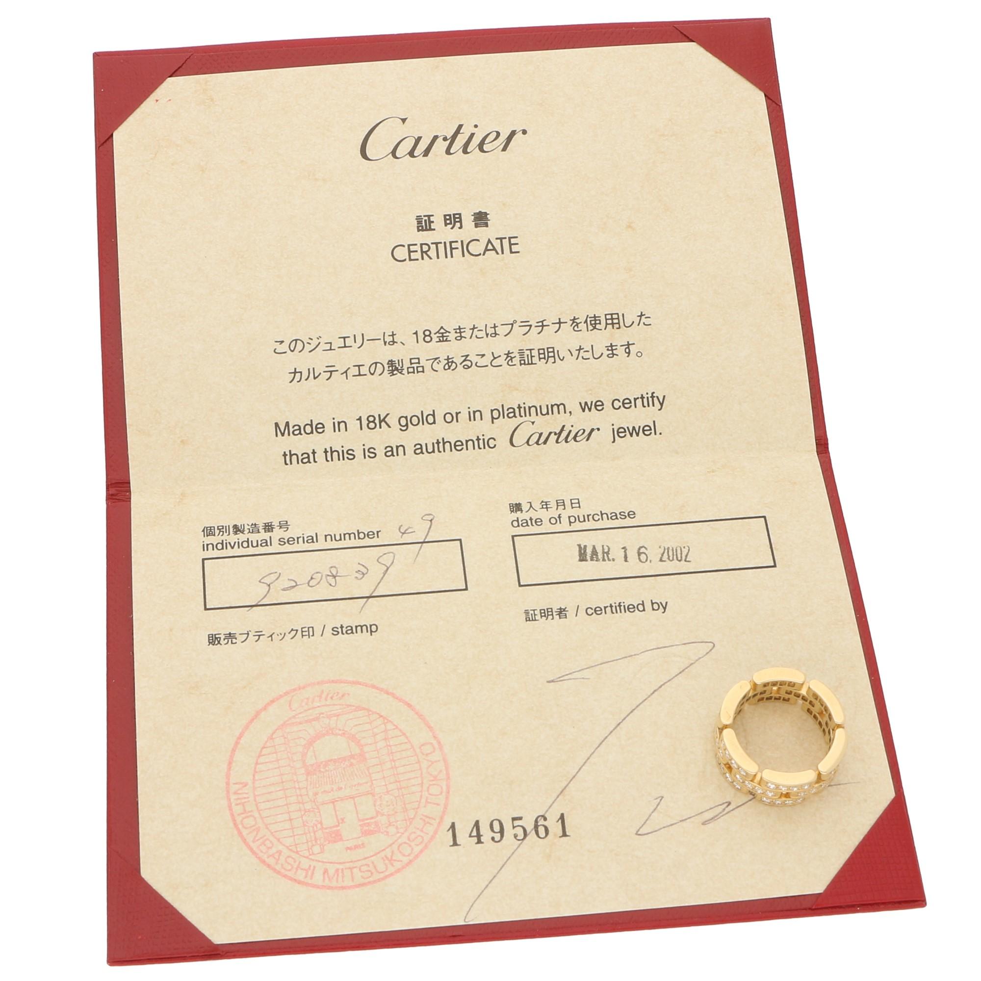 Modern Cartier Maillon Panthere Diamond Ring in 18 Karat Yellow Gold