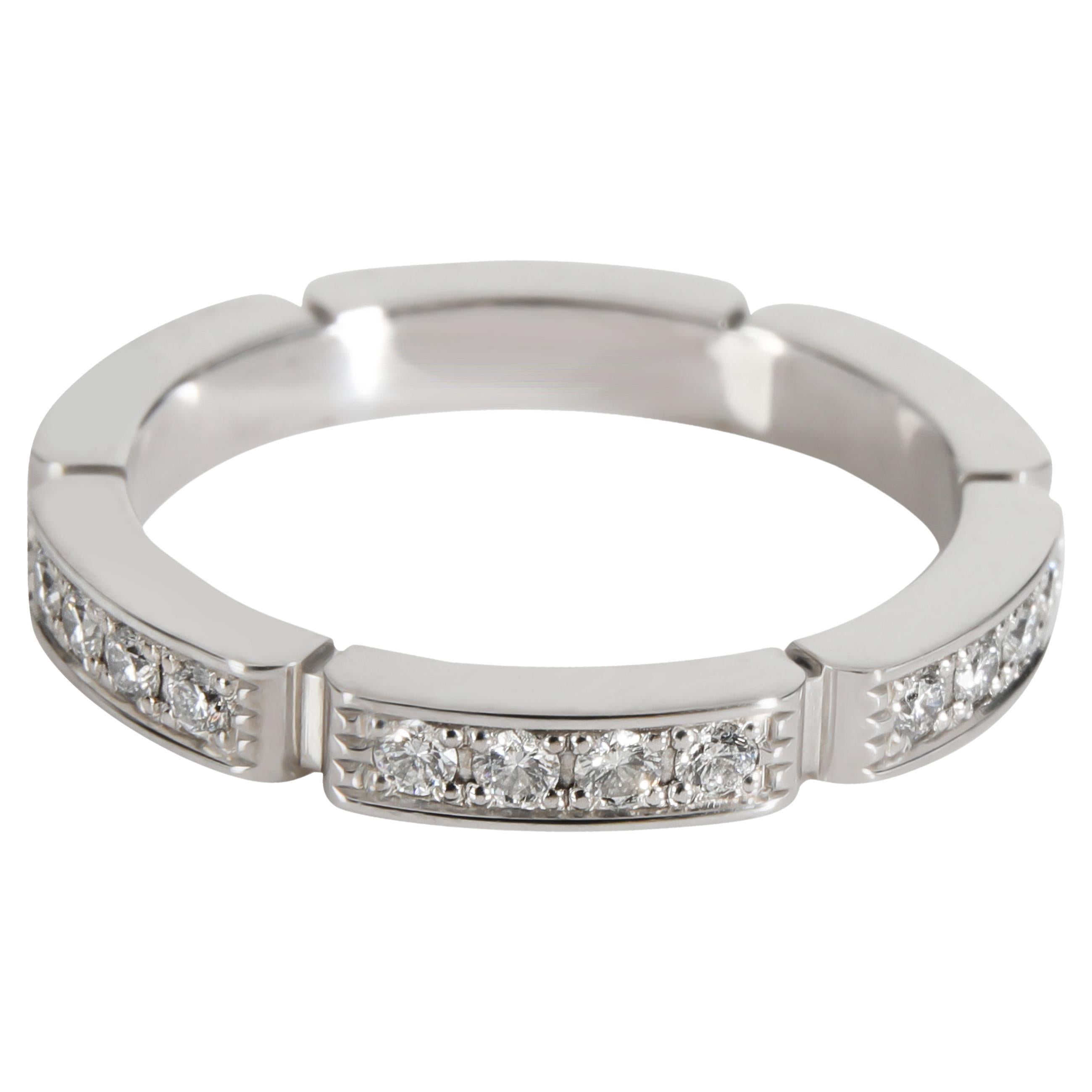 Cartier Maillon Panthere Diamond Wedding Band in 18K White Gold 0.15 CTW For Sale