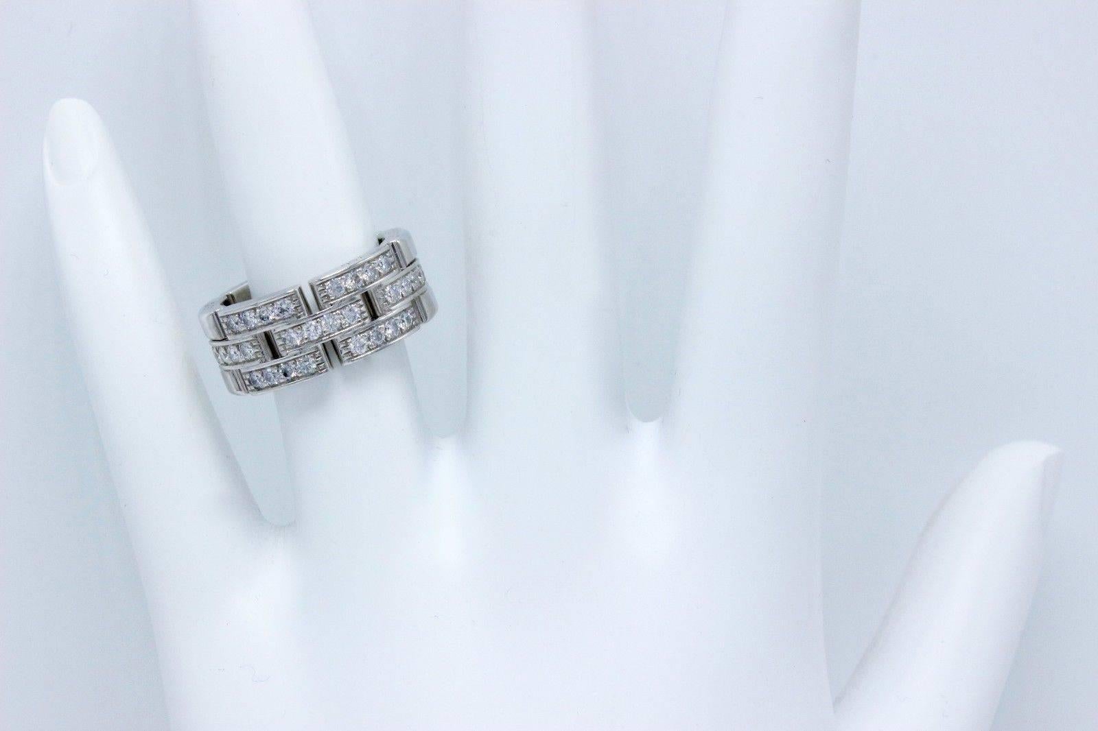 Cartier Bague d'alliance Maillon Panthère en or blanc 18 carats, maillons et chaînes en vente 5