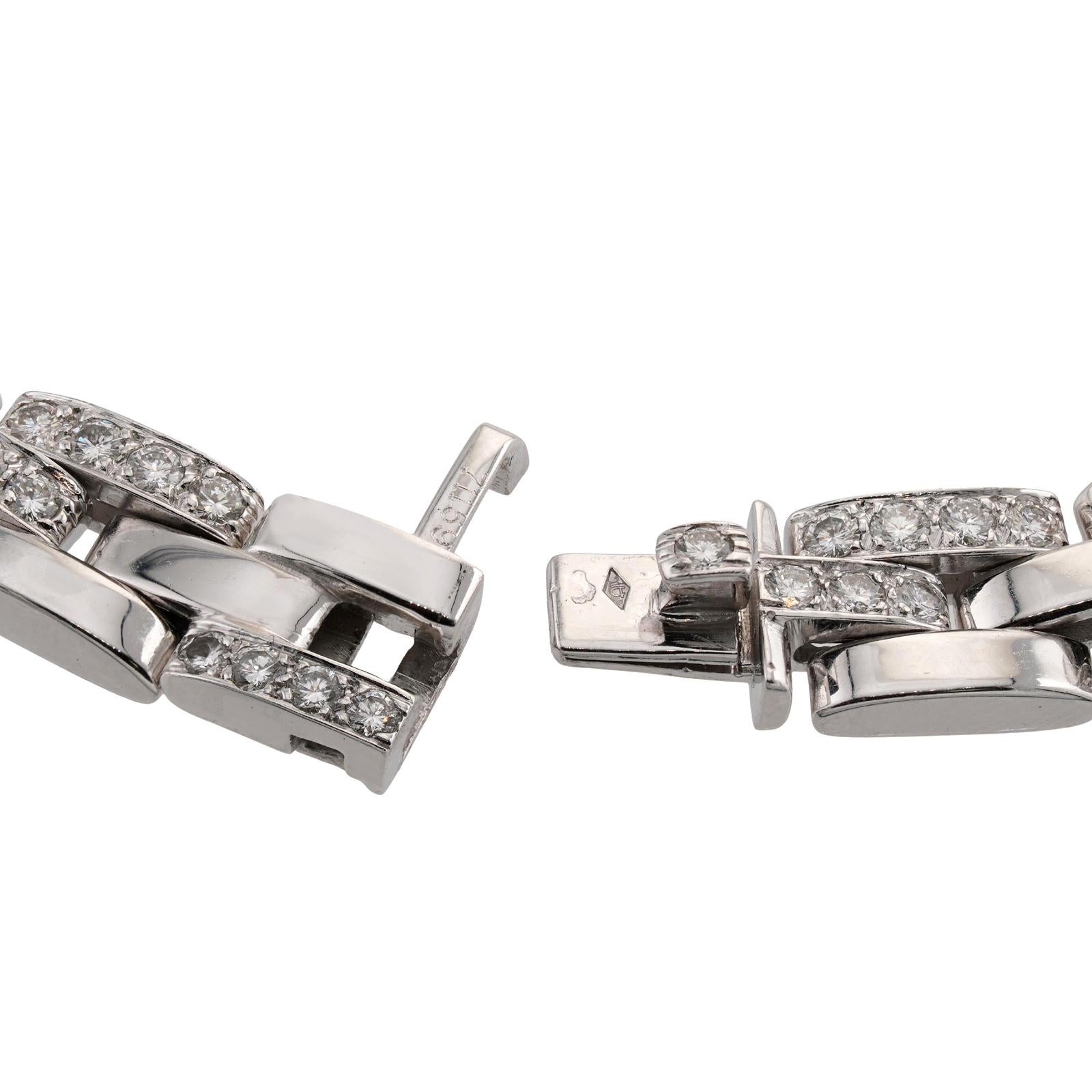 CARTIER Maillon Panthere Collana a 3 file di diamanti in oro bianco in vendita 1