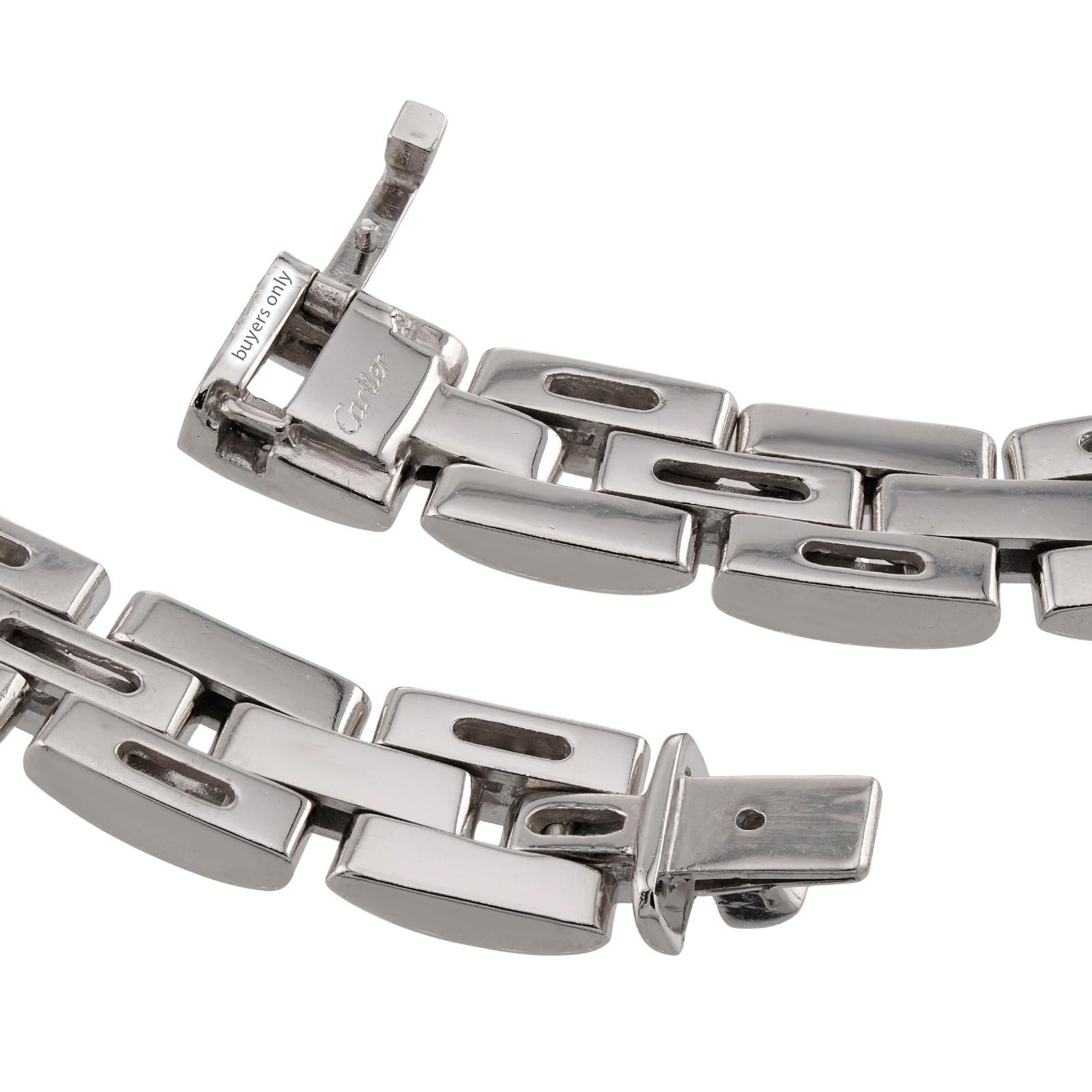 CARTIER Maillon Panthere Collana a 3 file di diamanti in oro bianco in vendita 2
