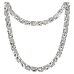 CARTIER Maillon Panthere 3-reihige Halskette aus Weißgold mit Diamanten
