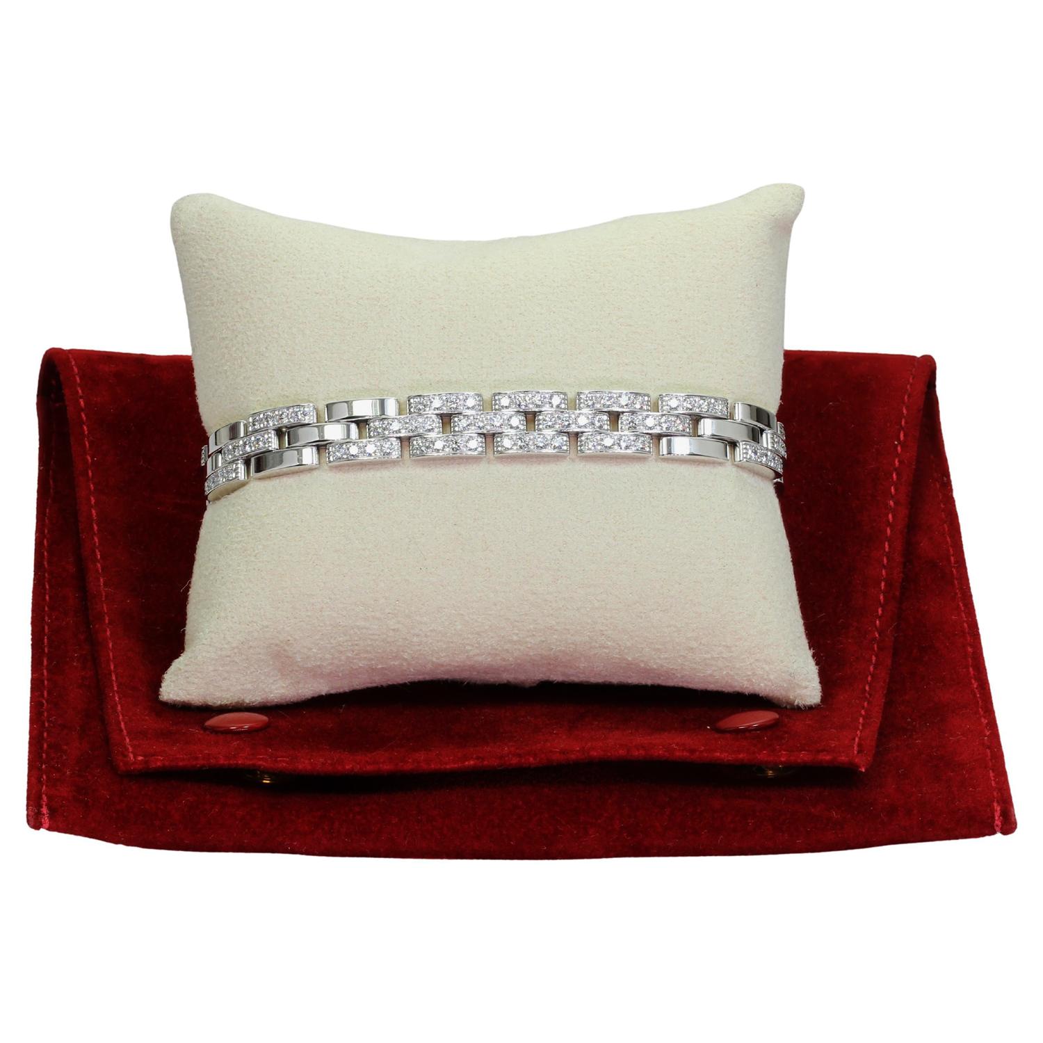 CARTIER Maillon Panthere Diamant-Armband aus Weißgold (Brillantschliff) im Angebot