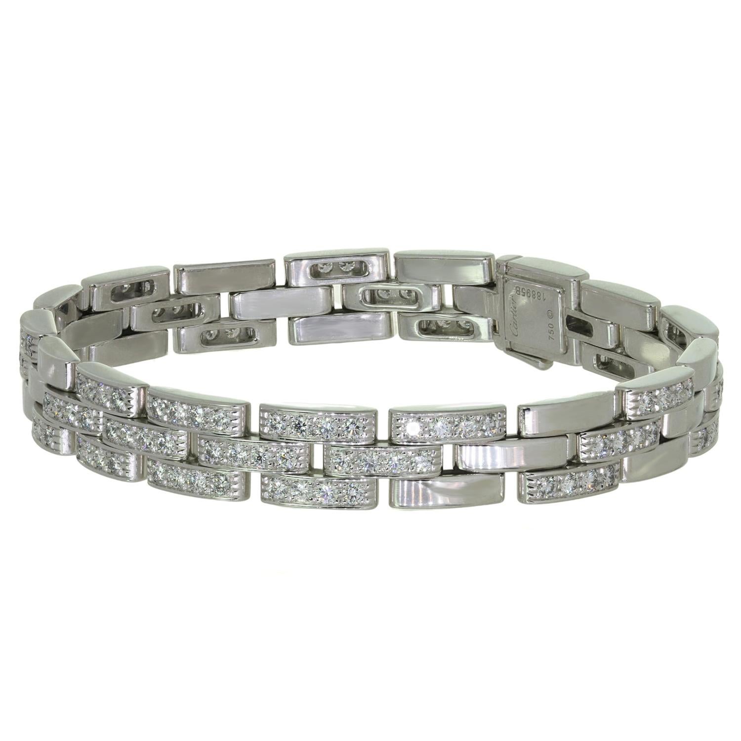 Brilliant Cut CARTIER Maillon Panthere Diamond White Gold Bracelet