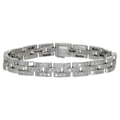 CARTIER Bracelet panthère maillon en or blanc et diamants