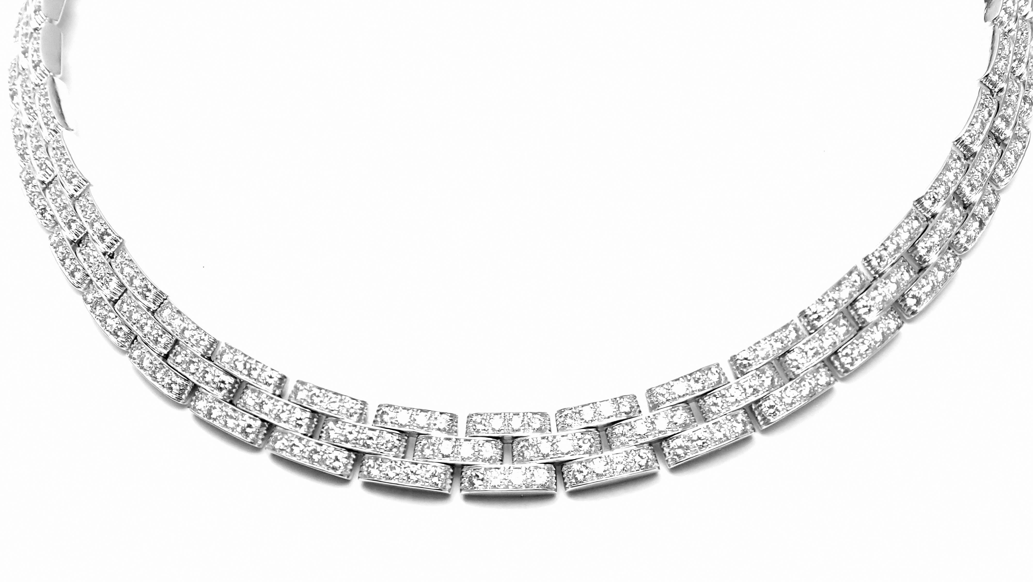 Cartier Maillon Panthere Diamond White Gold Necklace 4