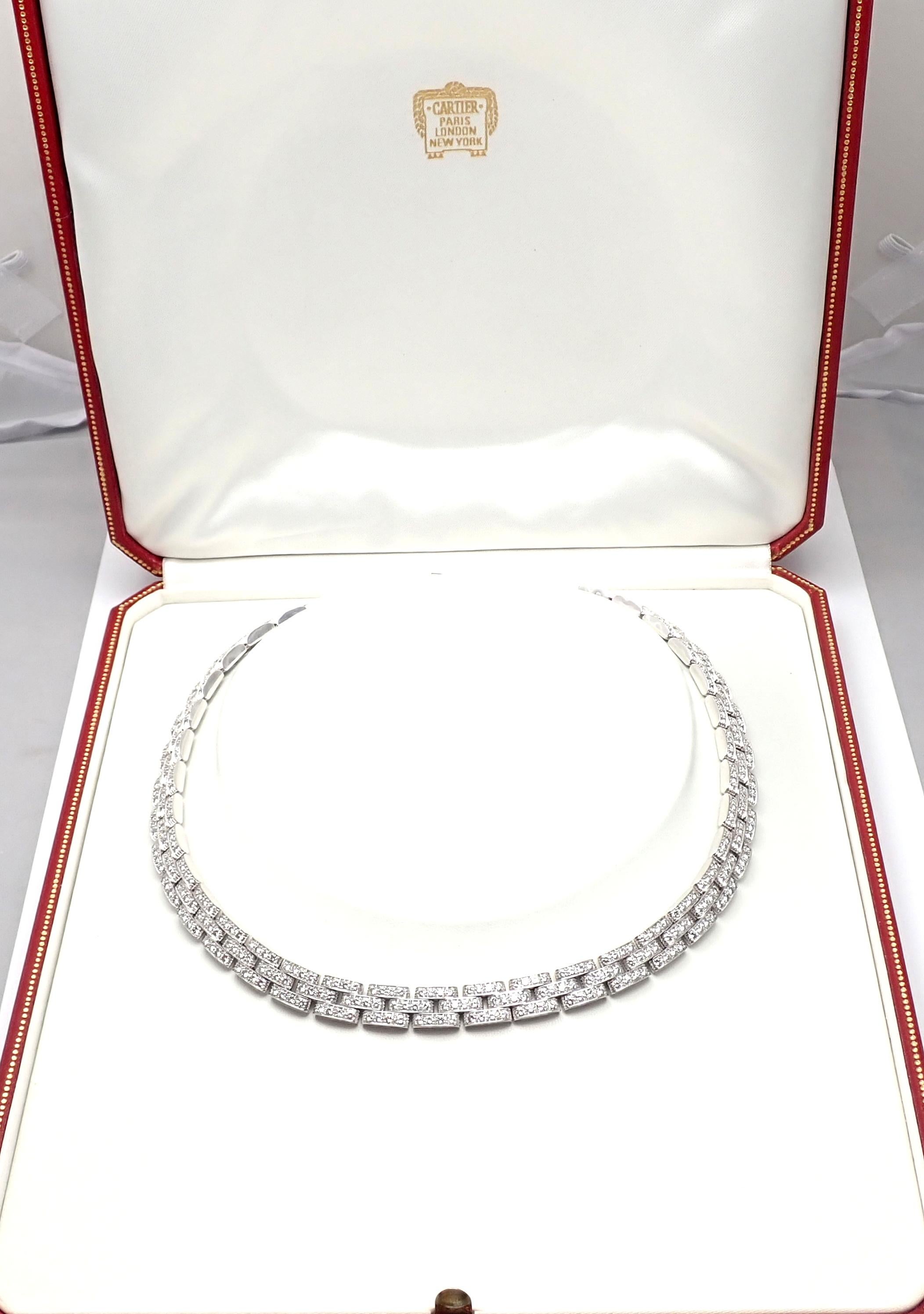 Cartier Maillon Panthere Diamond White Gold Necklace For Sale at ...