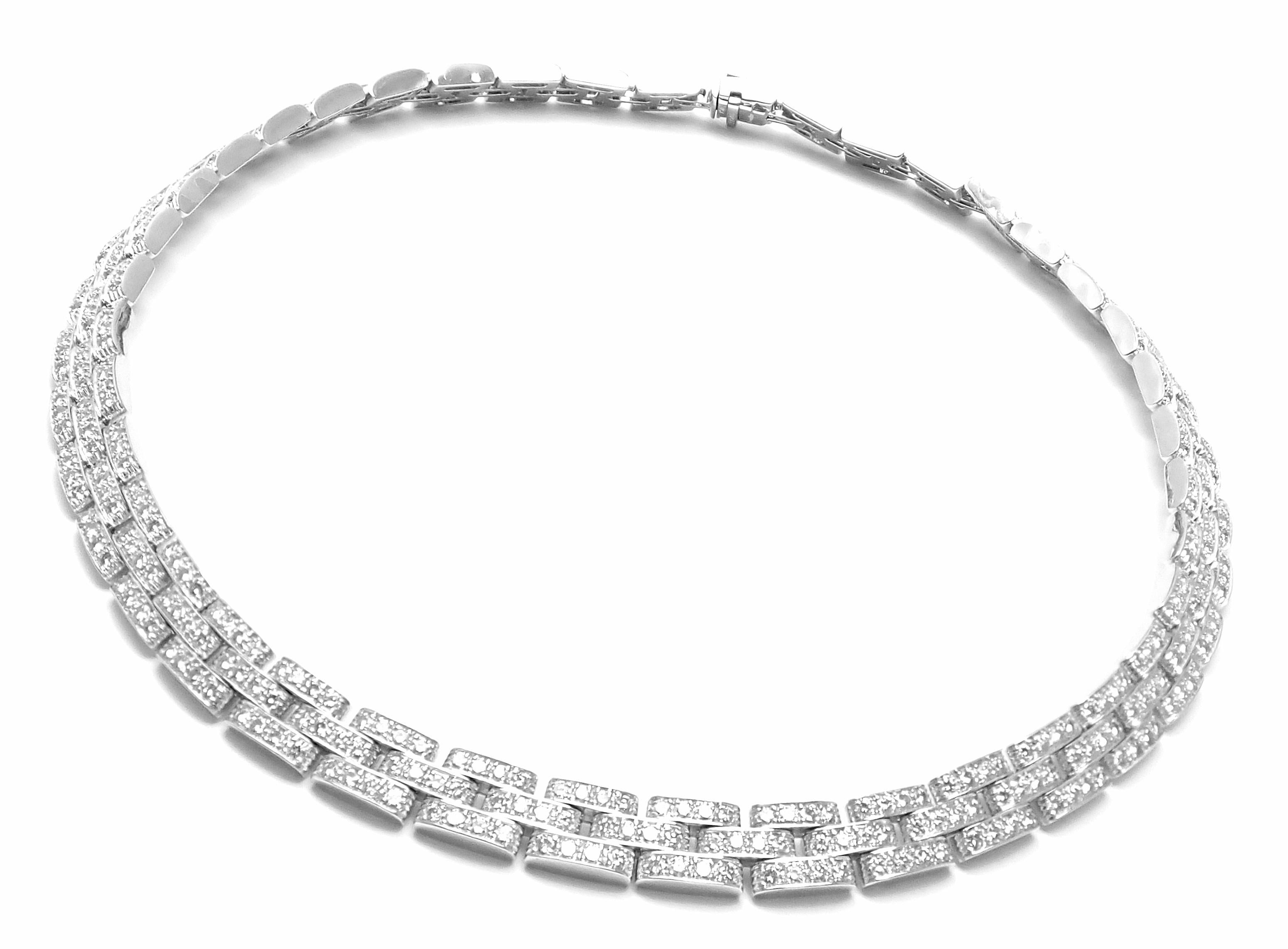 Brilliant Cut Cartier Maillon Panthere Diamond White Gold Necklace