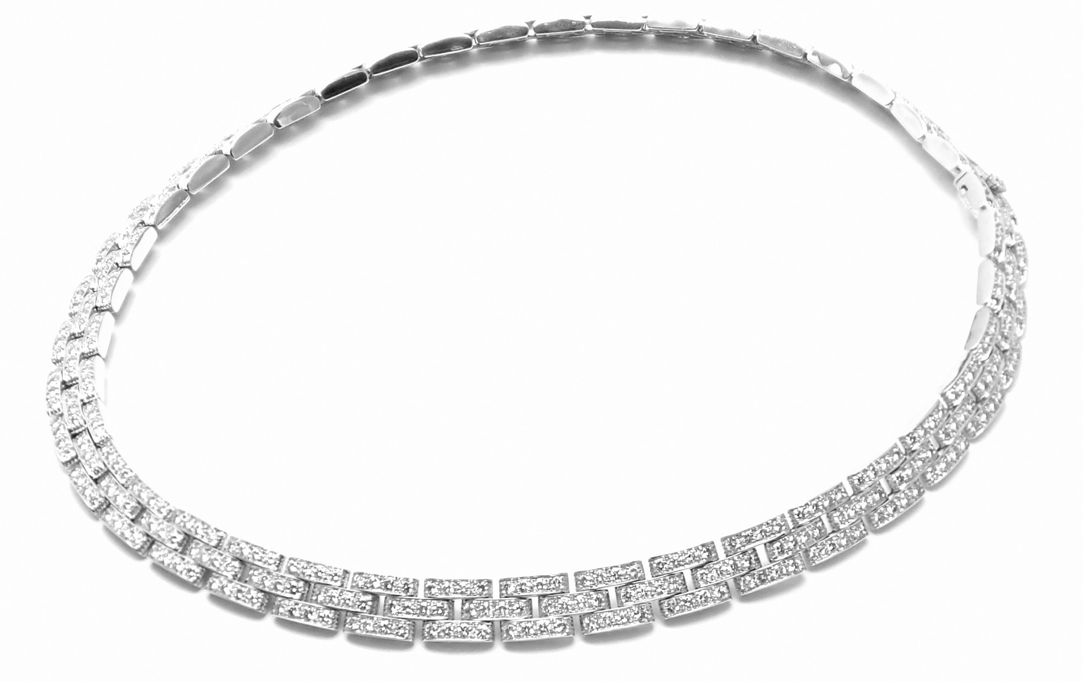Cartier Maillon Panthere Diamond White Gold Necklace 1