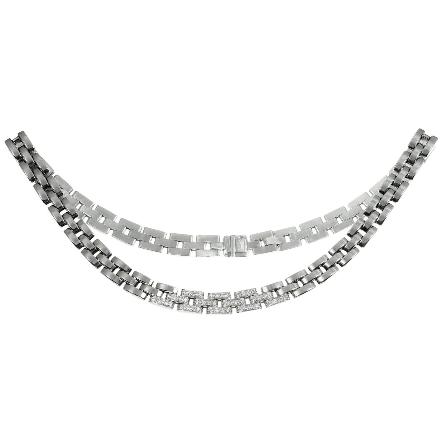 cartier panthere white gold necklace