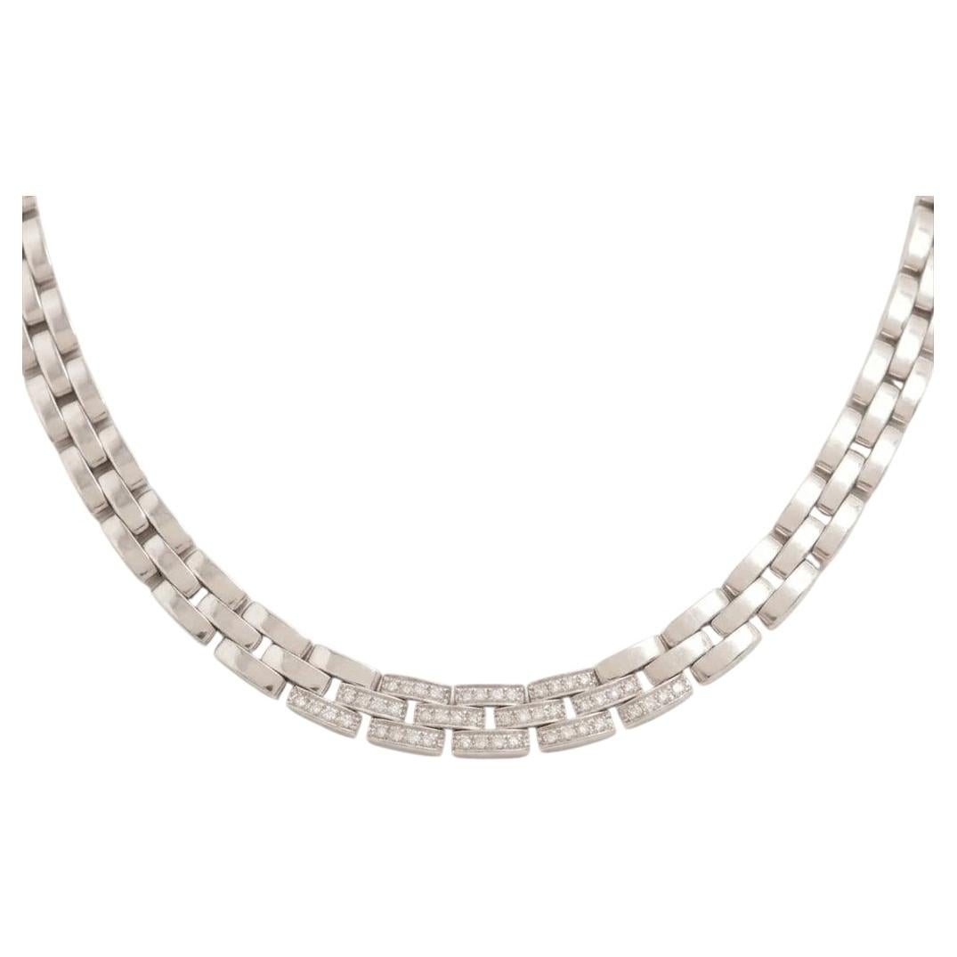 Cartier Maillon Panthère Diamond White Gold Necklace