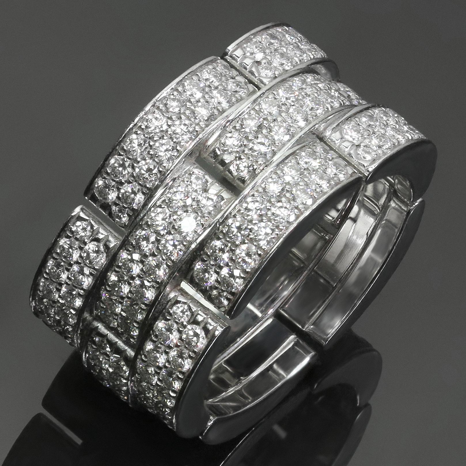 Cartier Maillon Panthere Diamond White Gold XX Large 3-Row 