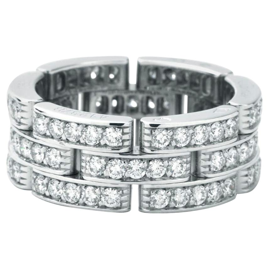 Cartier Maillon Panthere Eternity Band 18 Karat White Gold