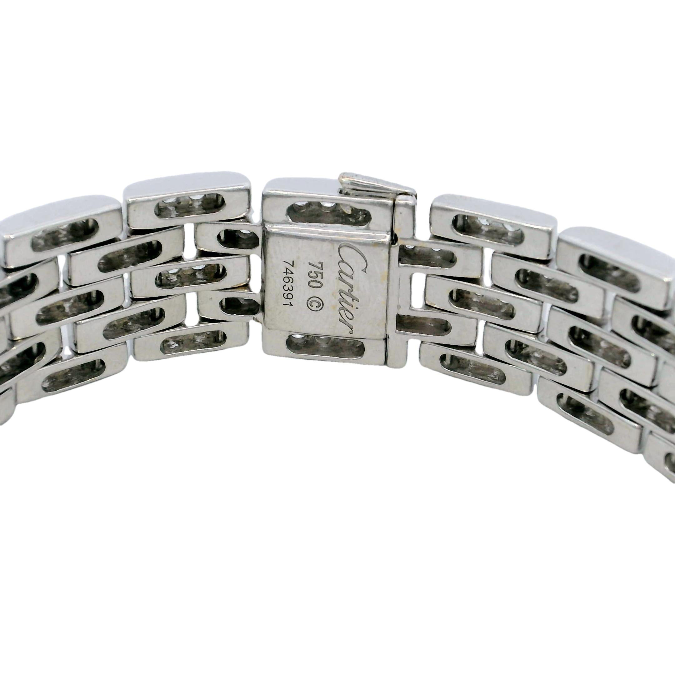 Cartier Maillon Panthere Five-Row Diamond and 18K White Gold Bracelet 

This Cartier Panthère bracelet is a stunning example of timeless luxury and the elegance of one of Cartier’s most renowned collections. Made in 18k white gold, it features an