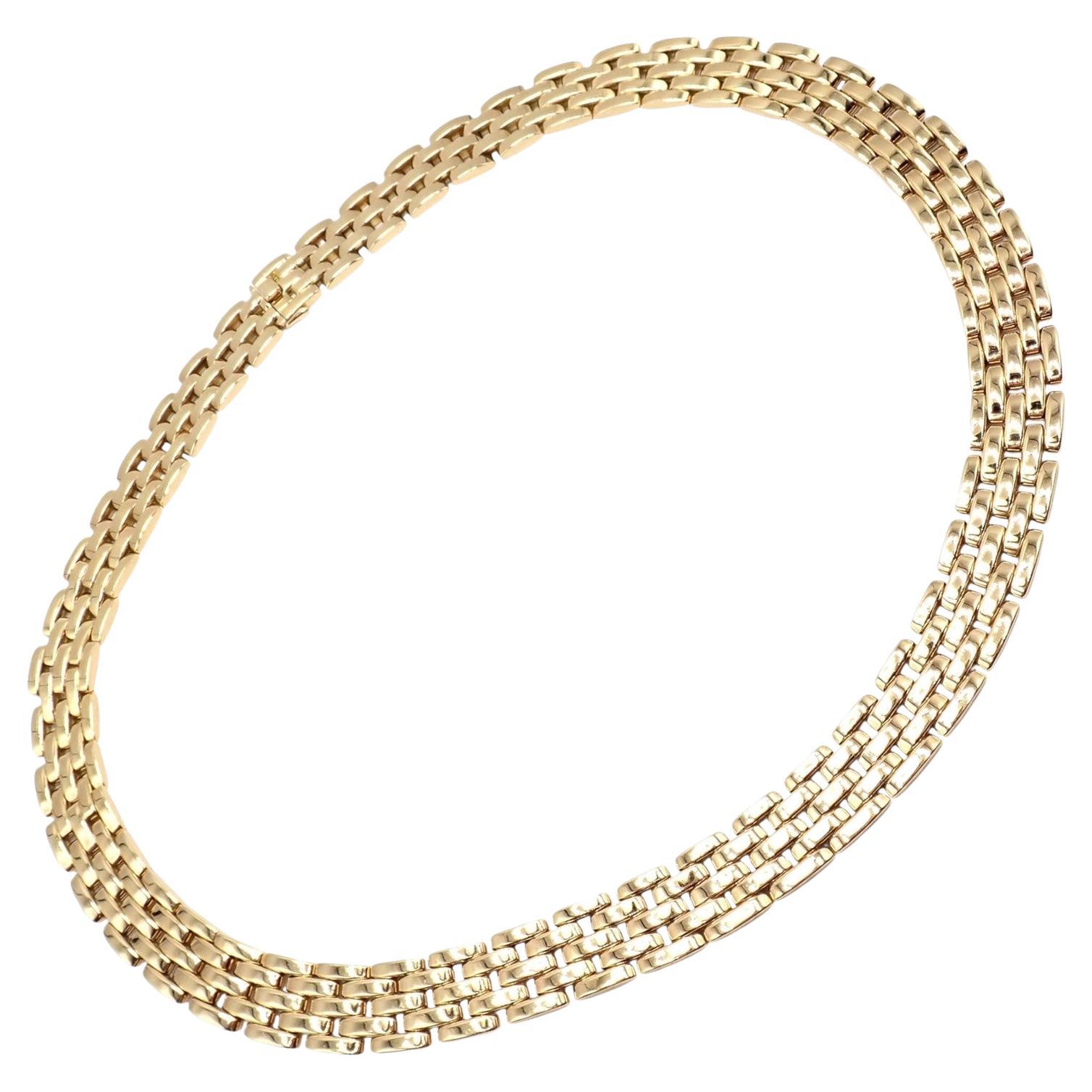Cartier Maillon Panthere Five-Row Wide 20" Long Yellow Gold Necklace
