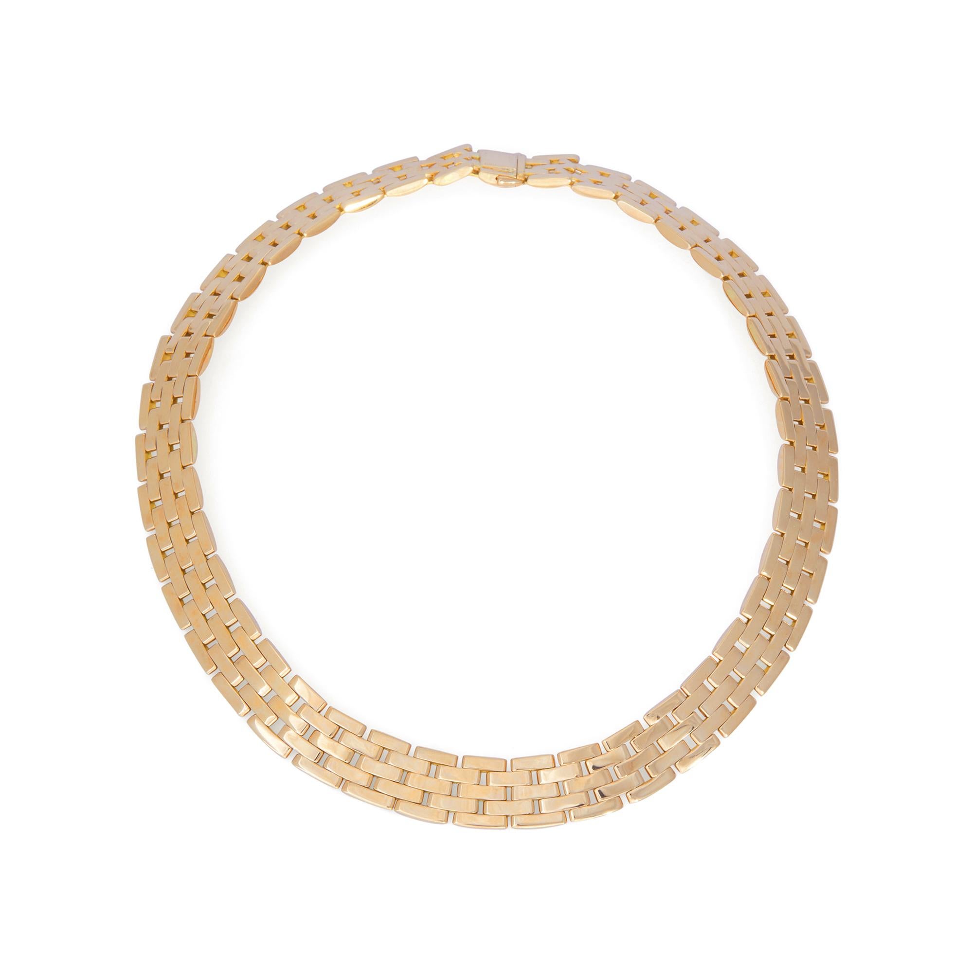 Contemporary Cartier 'Maillon Panthère' Five-Row Yellow Gold Necklace