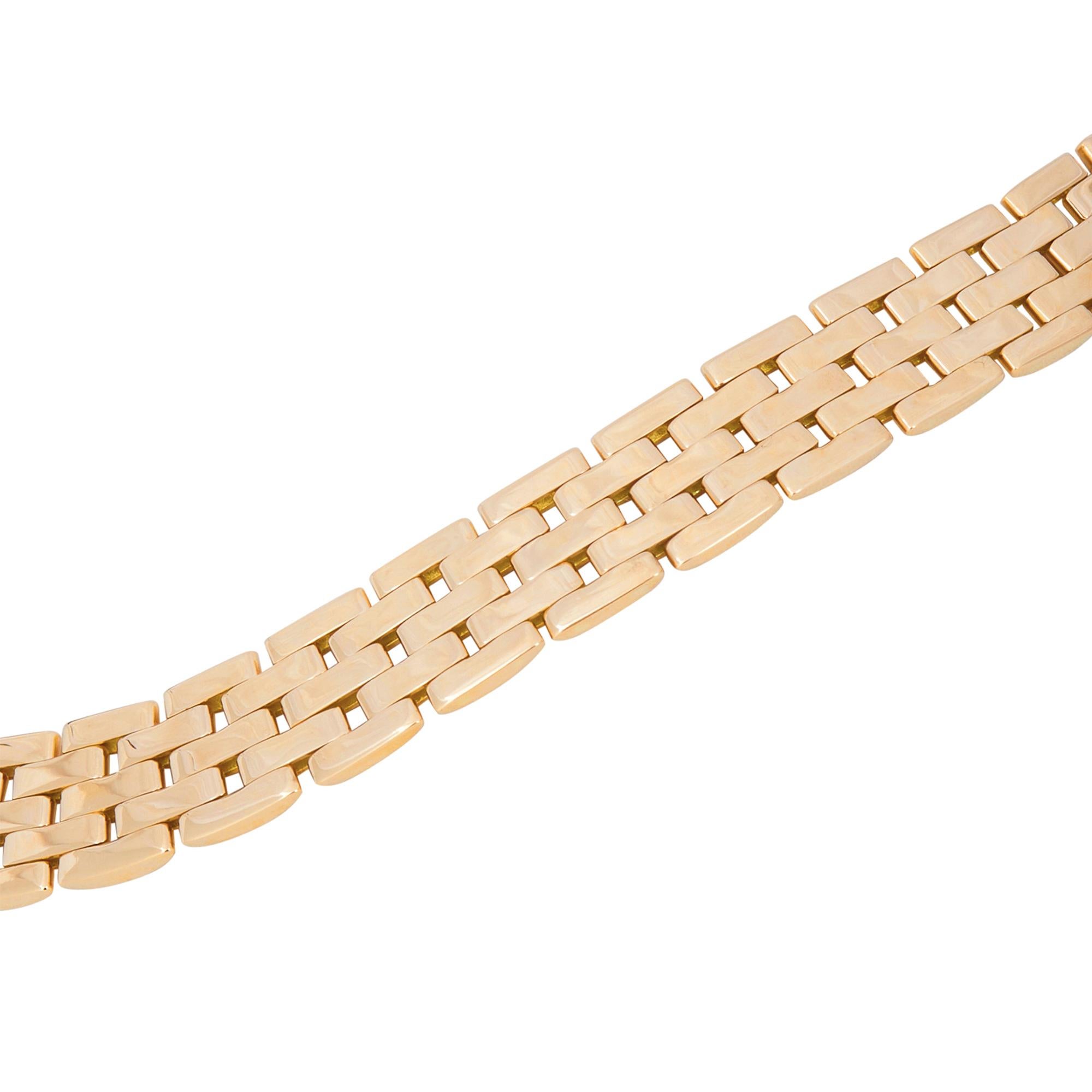 Cartier 'Maillon Panthère' Five-Row Yellow Gold Necklace In Excellent Condition In New York, NY