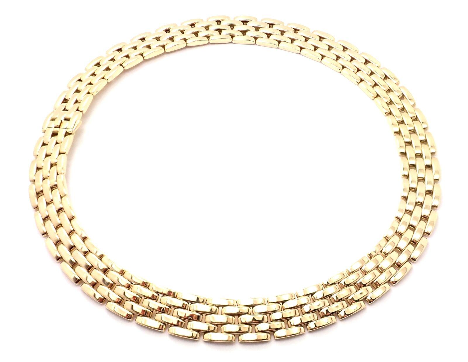 Cartier Maillon Panthere Five-Row Yellow Gold Necklace In Excellent Condition In Holland, PA