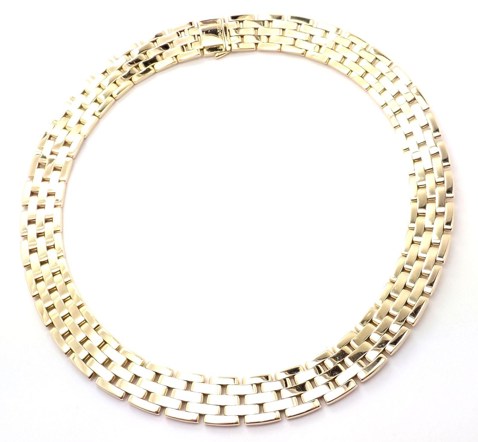 Women's or Men's Cartier Maillon Panthere Five-Row Yellow Gold Necklace