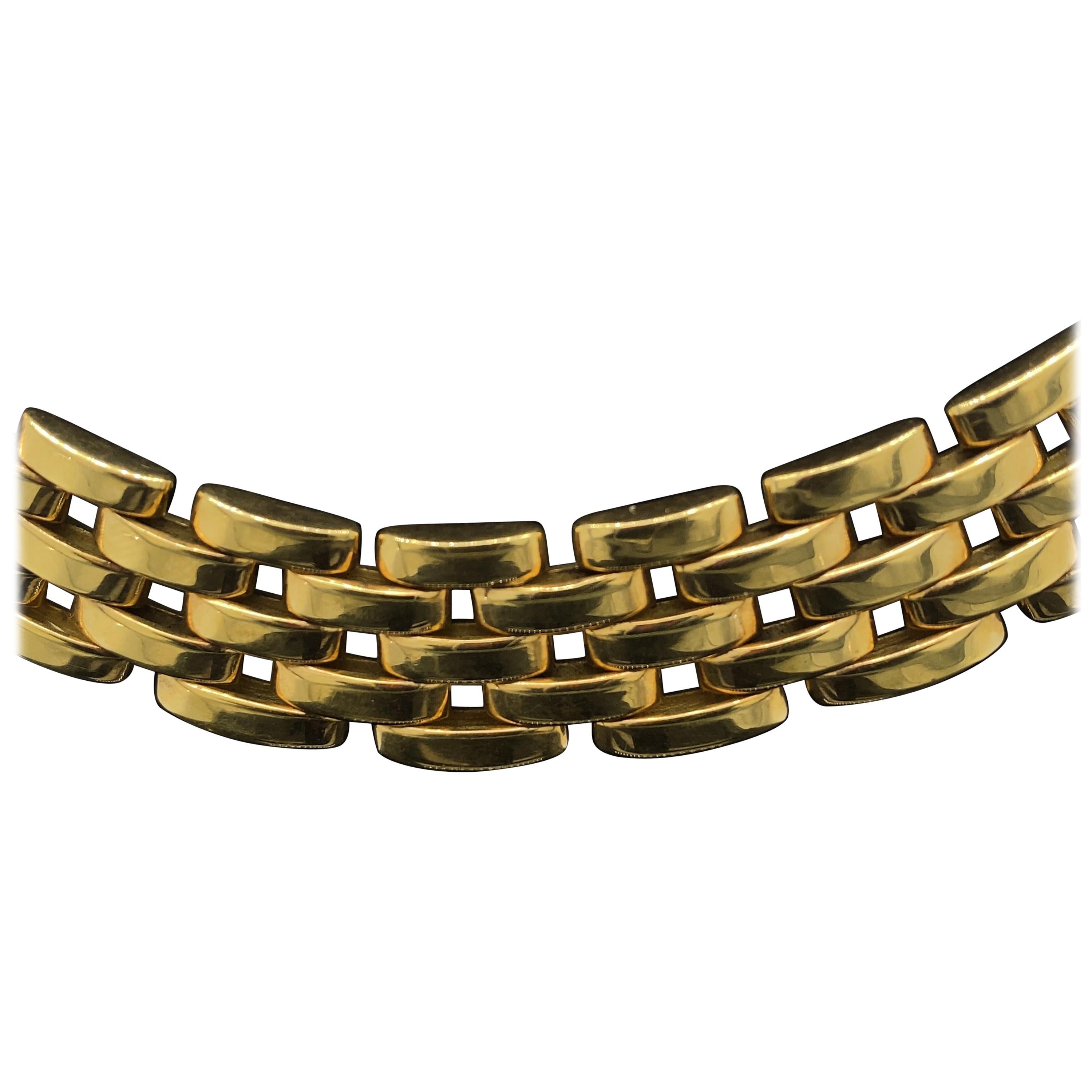 Cartier Maillon Panthere Five-Row Yellow Gold Necklace