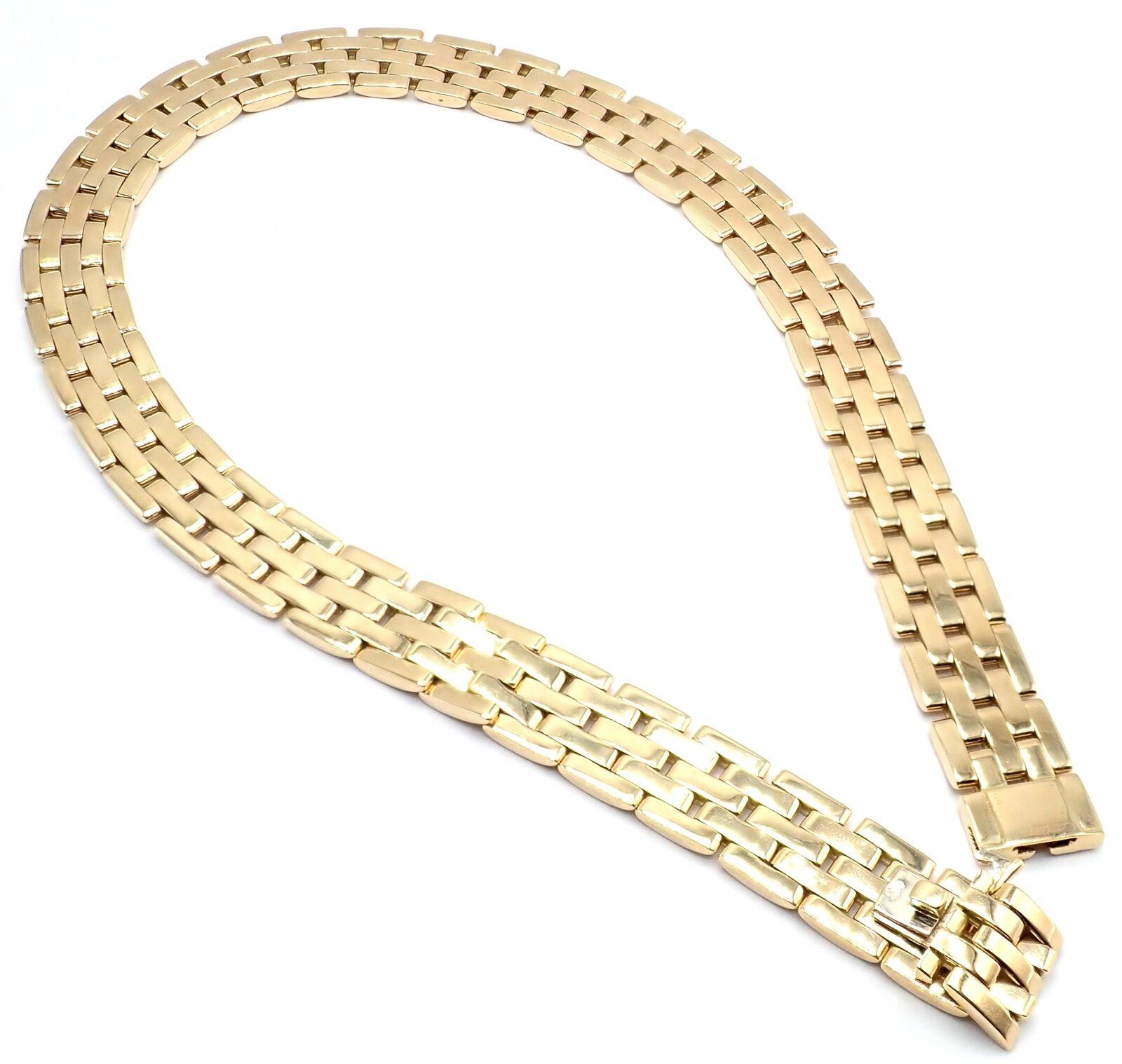 Cartier Maillon Panthere Five-Row Yellow Gold Wide Necklace In Excellent Condition In Holland, PA
