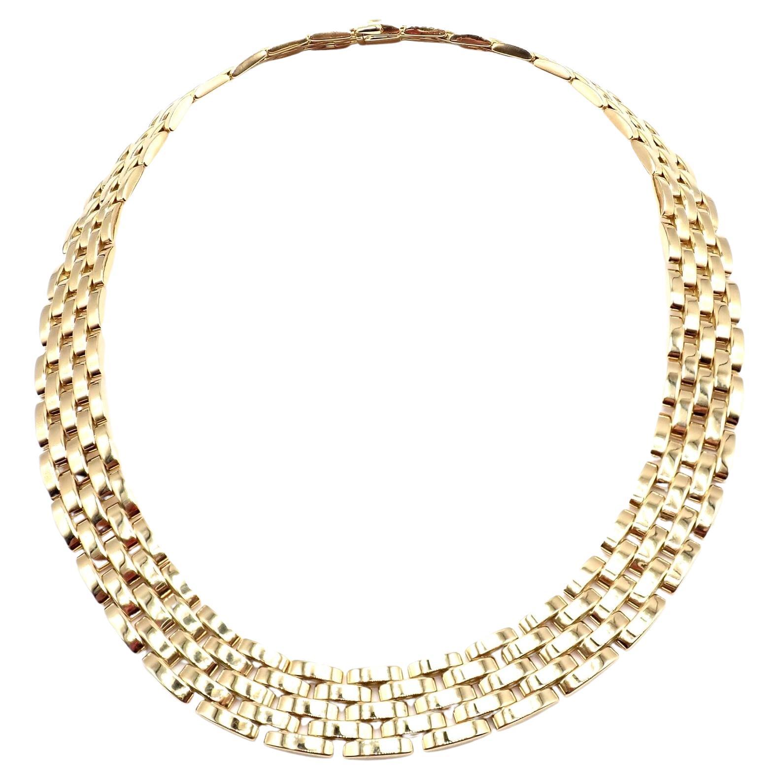 Cartier Maillon Panthere Five-Row Yellow Gold Wide Necklace
