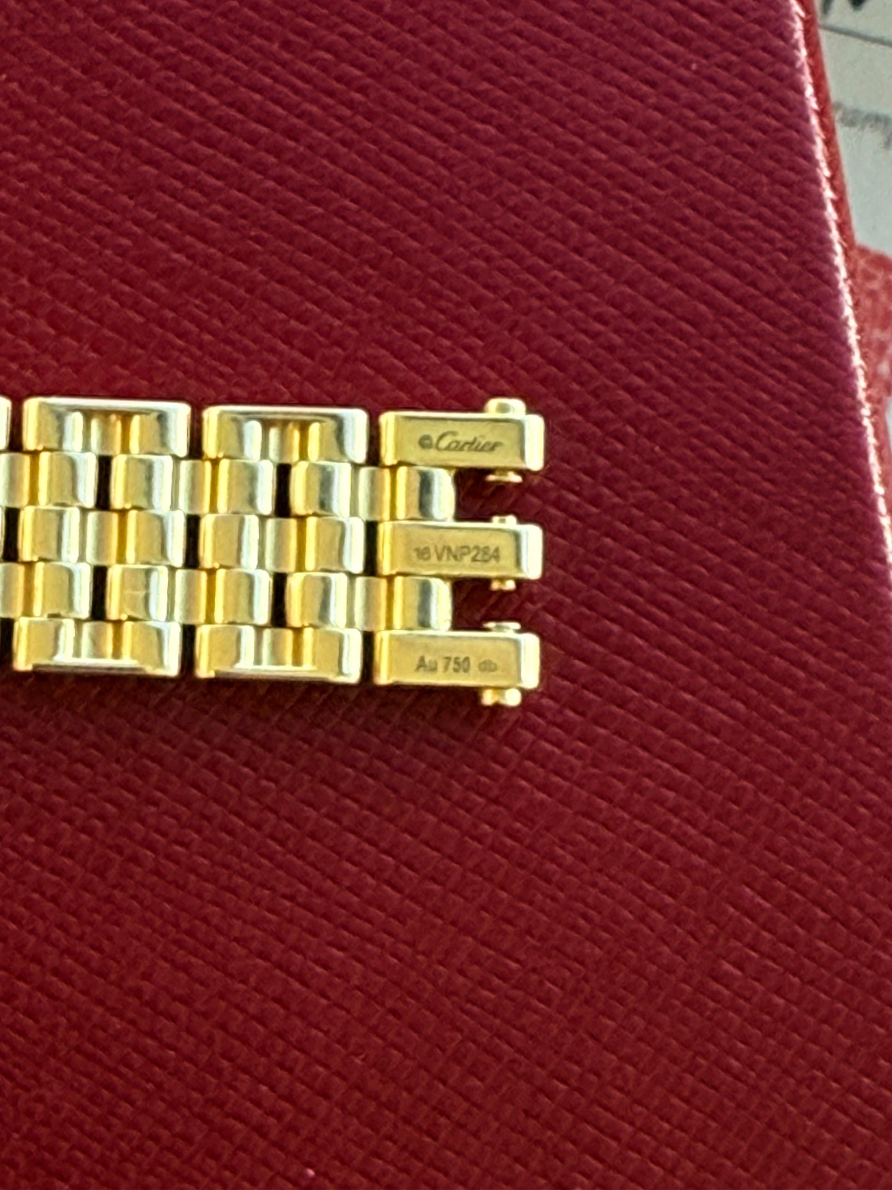 Cartier Maillon Panthere Five Rows Yellow Gold Bracelet In Size 16 For Sale 5